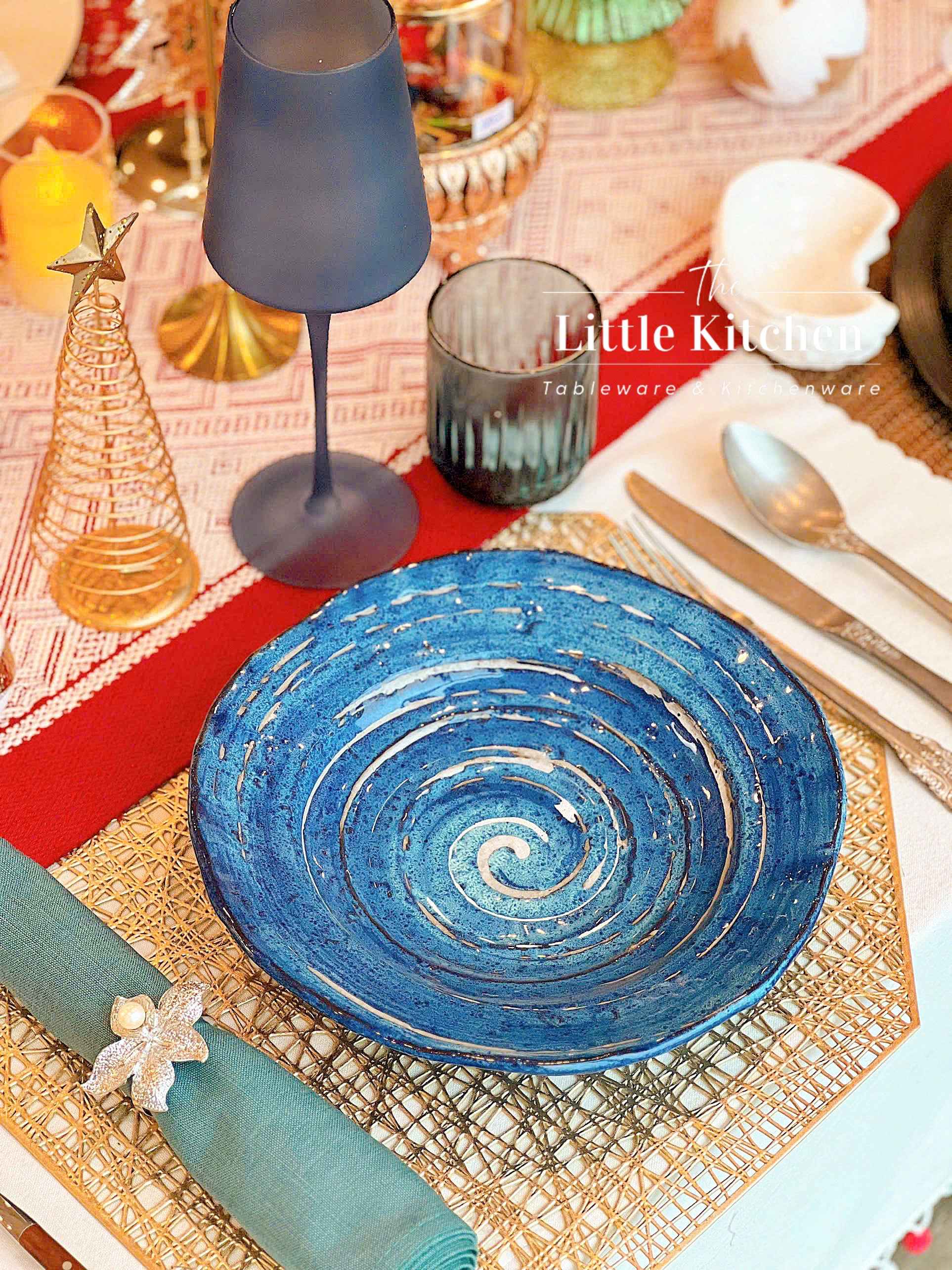 Set tiệc Xoáy lam bóng