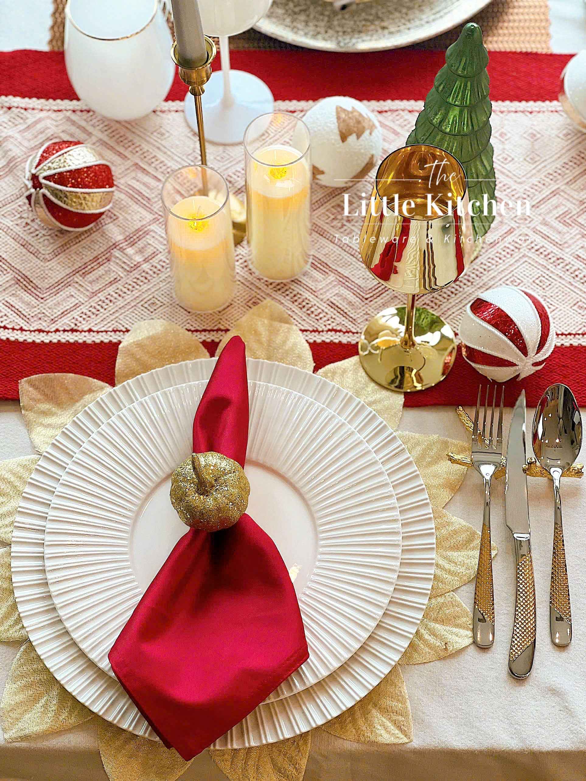 Set tiệc Giáng sinh Tone trắng đỏ