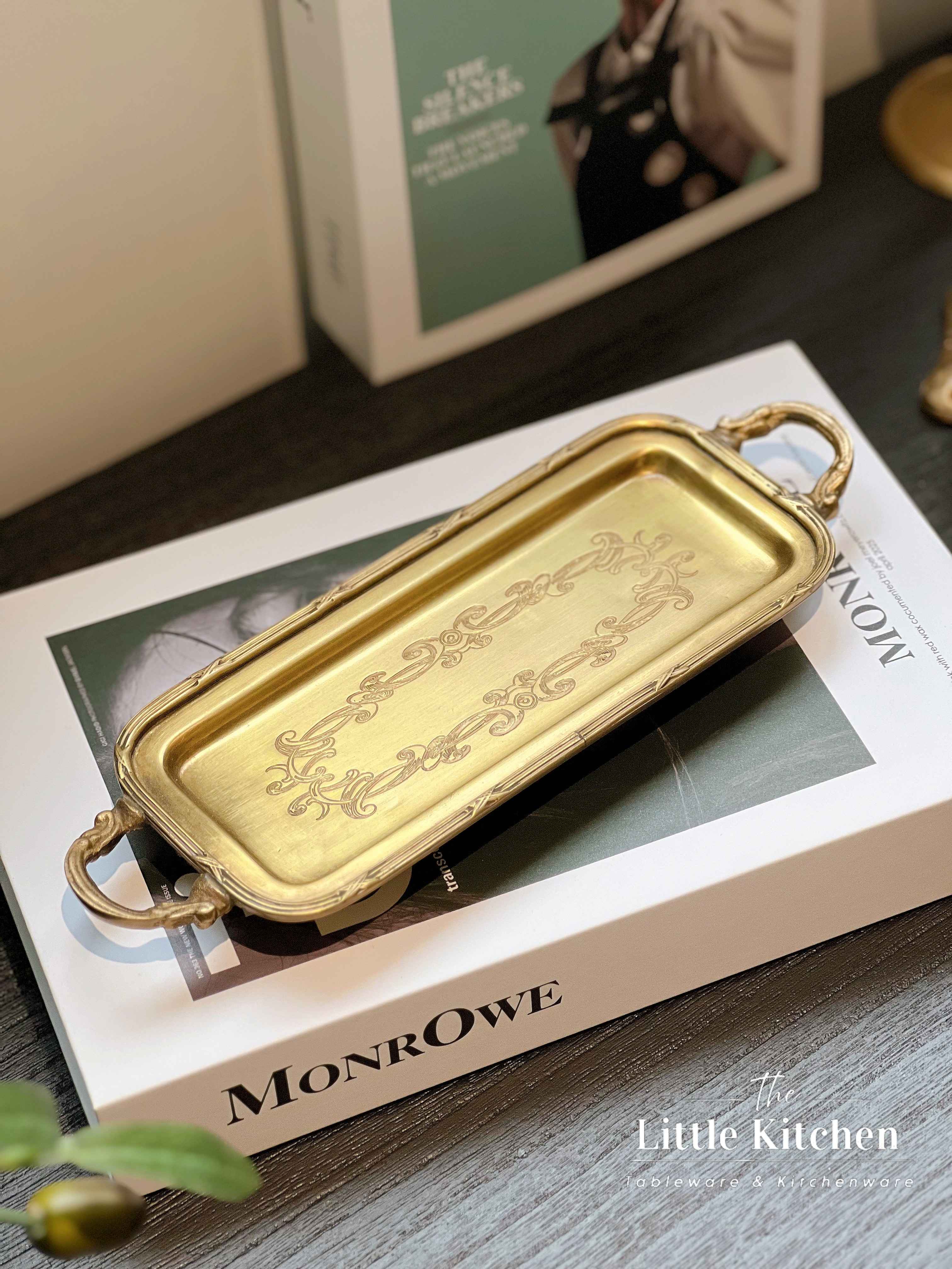 Đồng Ấn Độ khay bầu dục 2 tai vàng 25x9