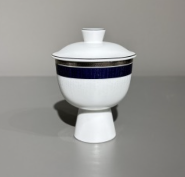 Bộ bát đĩa cao cấp sứ xương viền lam Bạc