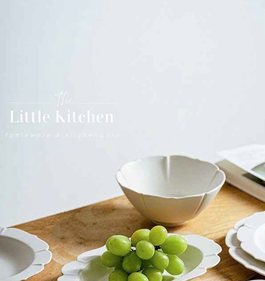 Bộ bát đĩa cao cấp phong cách Hàn Quốc màu trắng viền lượn