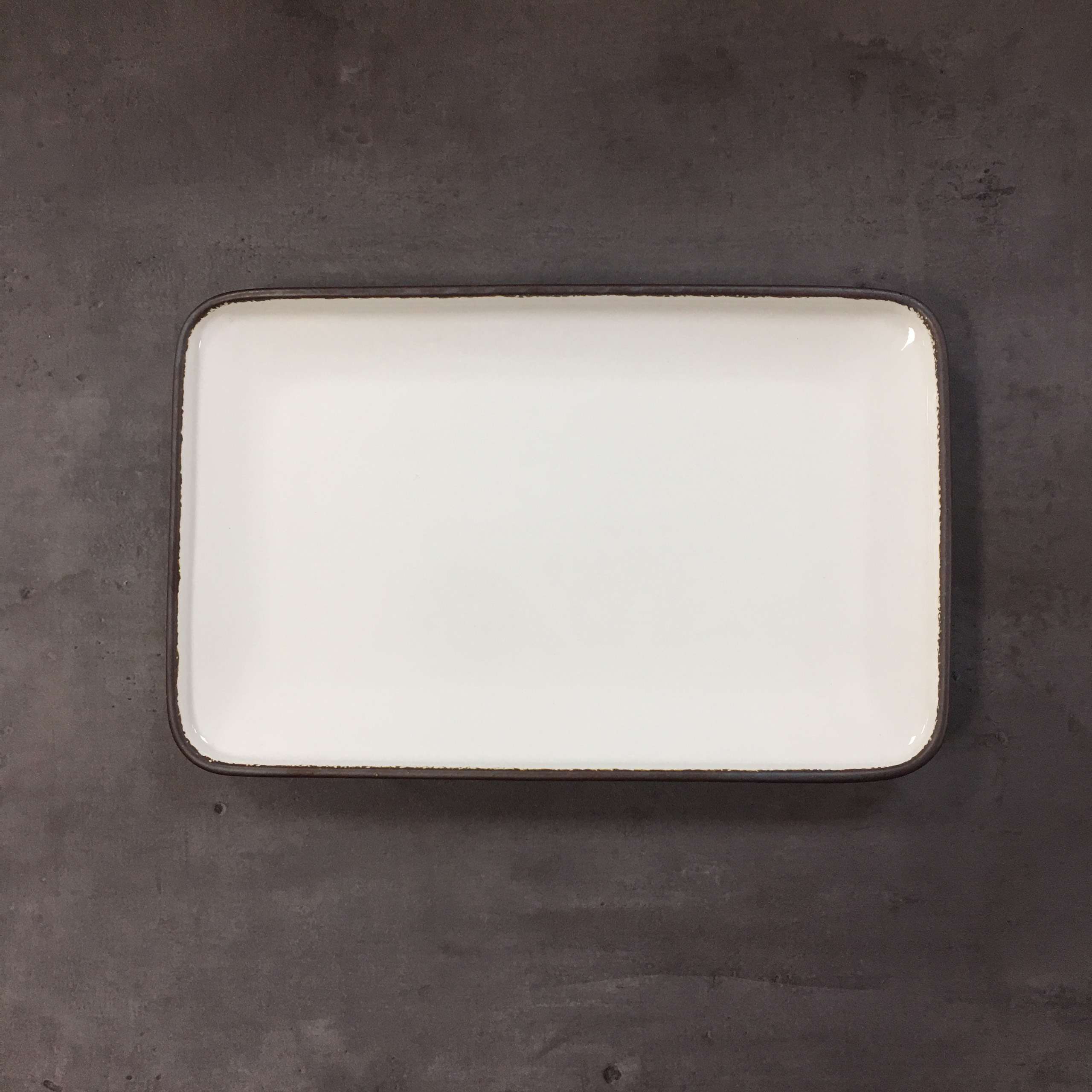 Bộ bát đĩa gia đình cao cấp màu trắng viền nâu men bóng