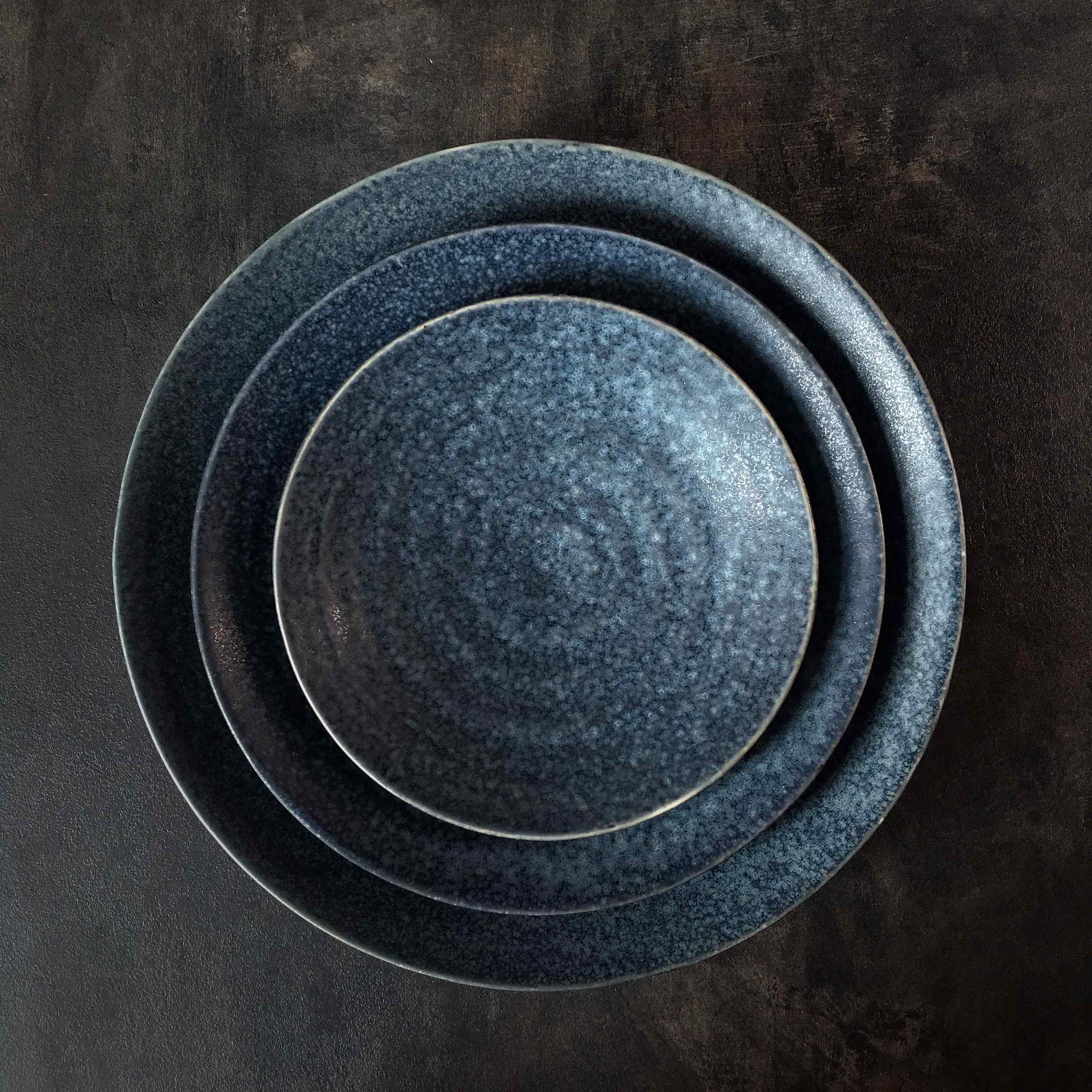 Bộ bát đĩa cao cấp  màu lam men lì