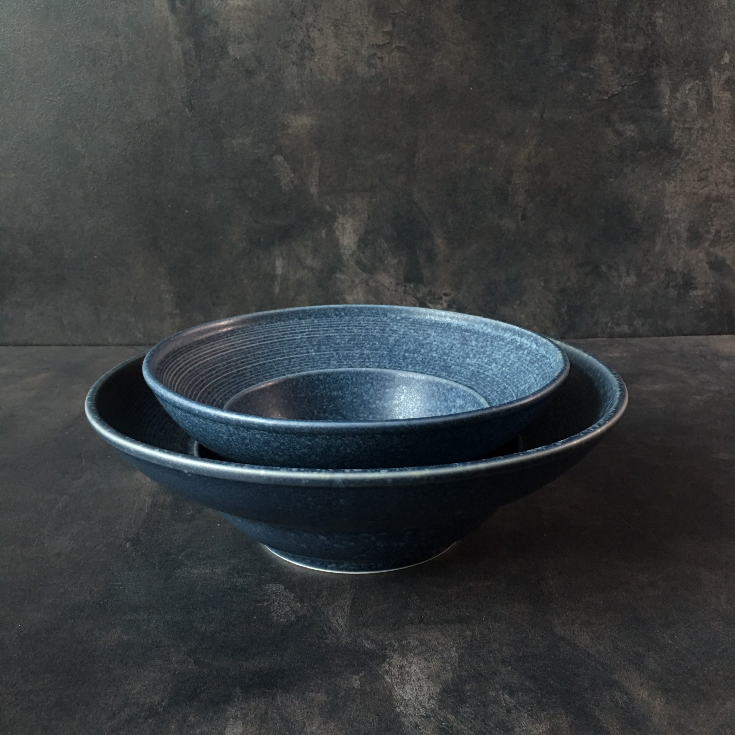 Bộ bát đĩa cao cấp  màu lam men lì