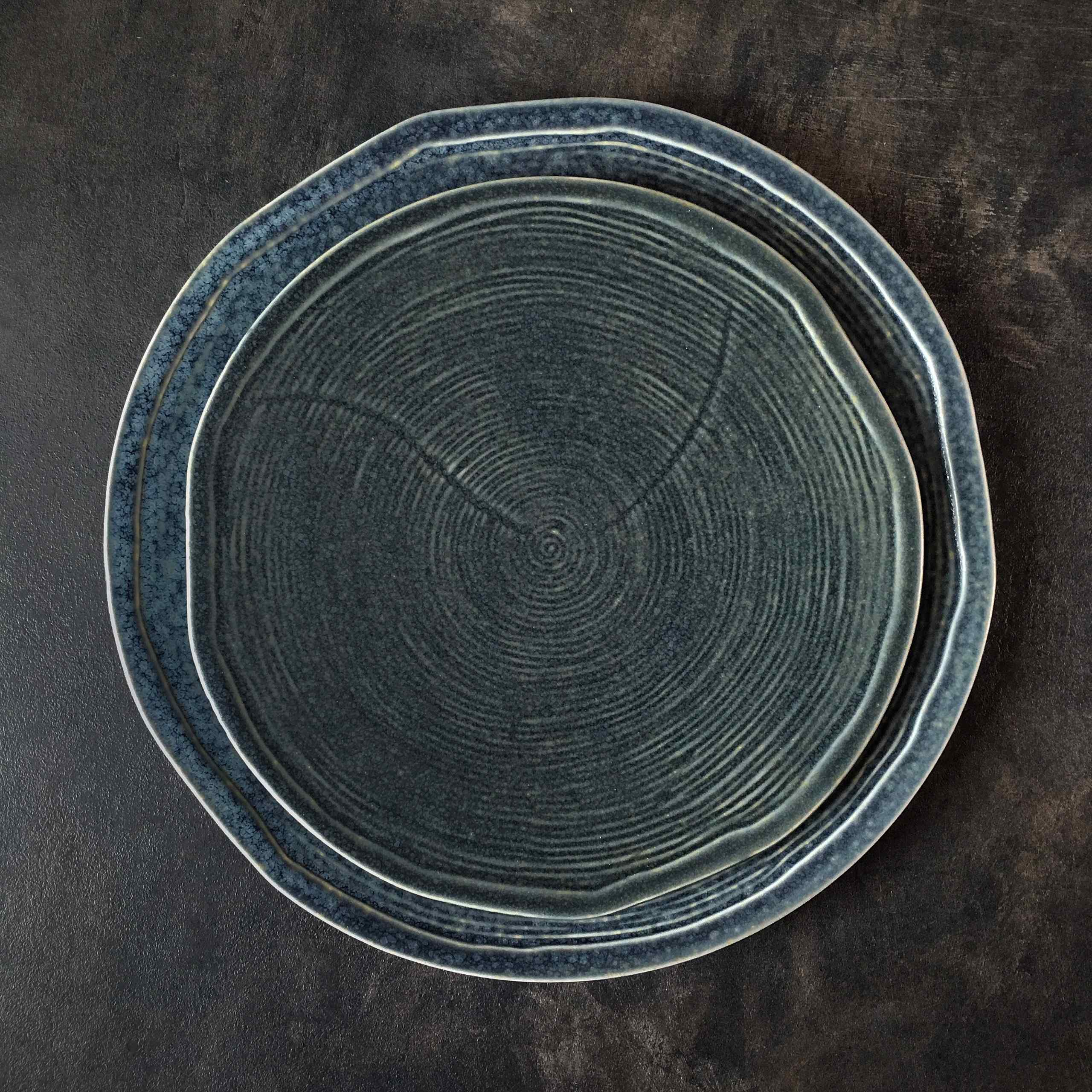 Bộ bát đĩa cao cấp  màu lam men lì