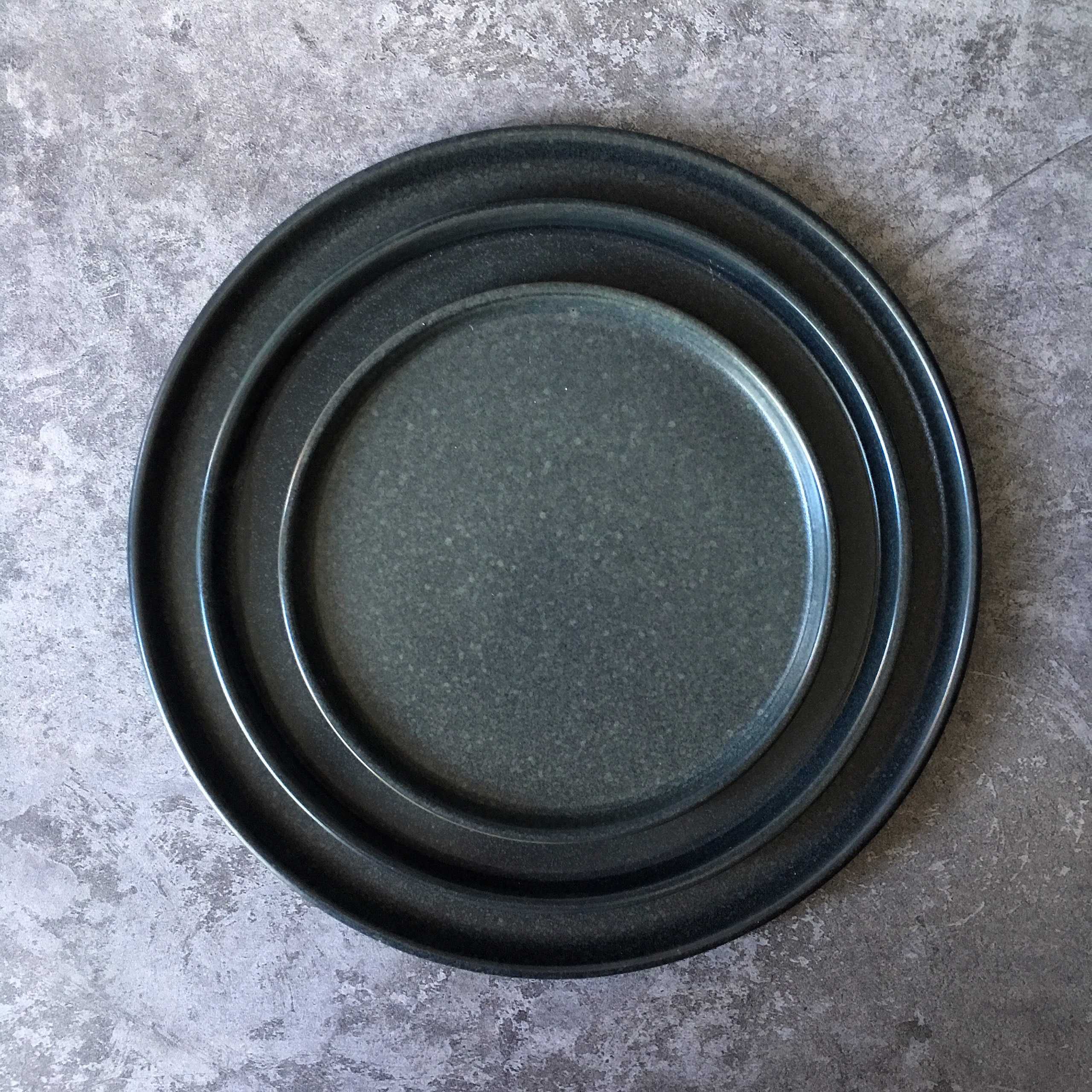 Bộ bát đĩa cao cấp màu ghi họa tiết đen đốm