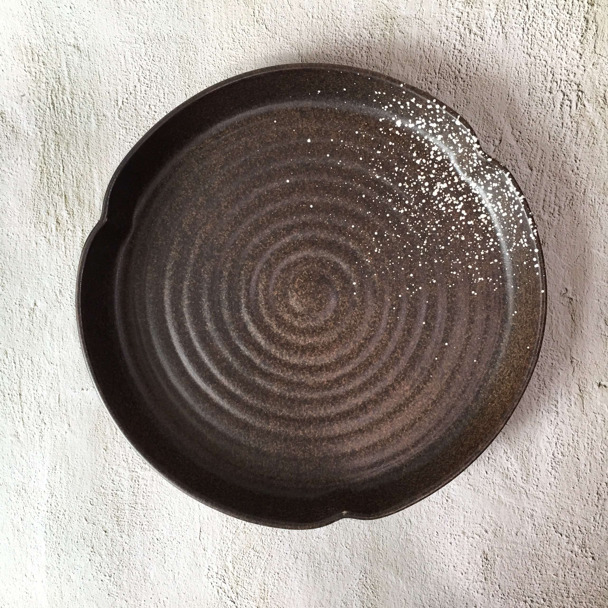 Bộ bát đĩa gia đình cao cấp  màu nâu đốm trắng men lì