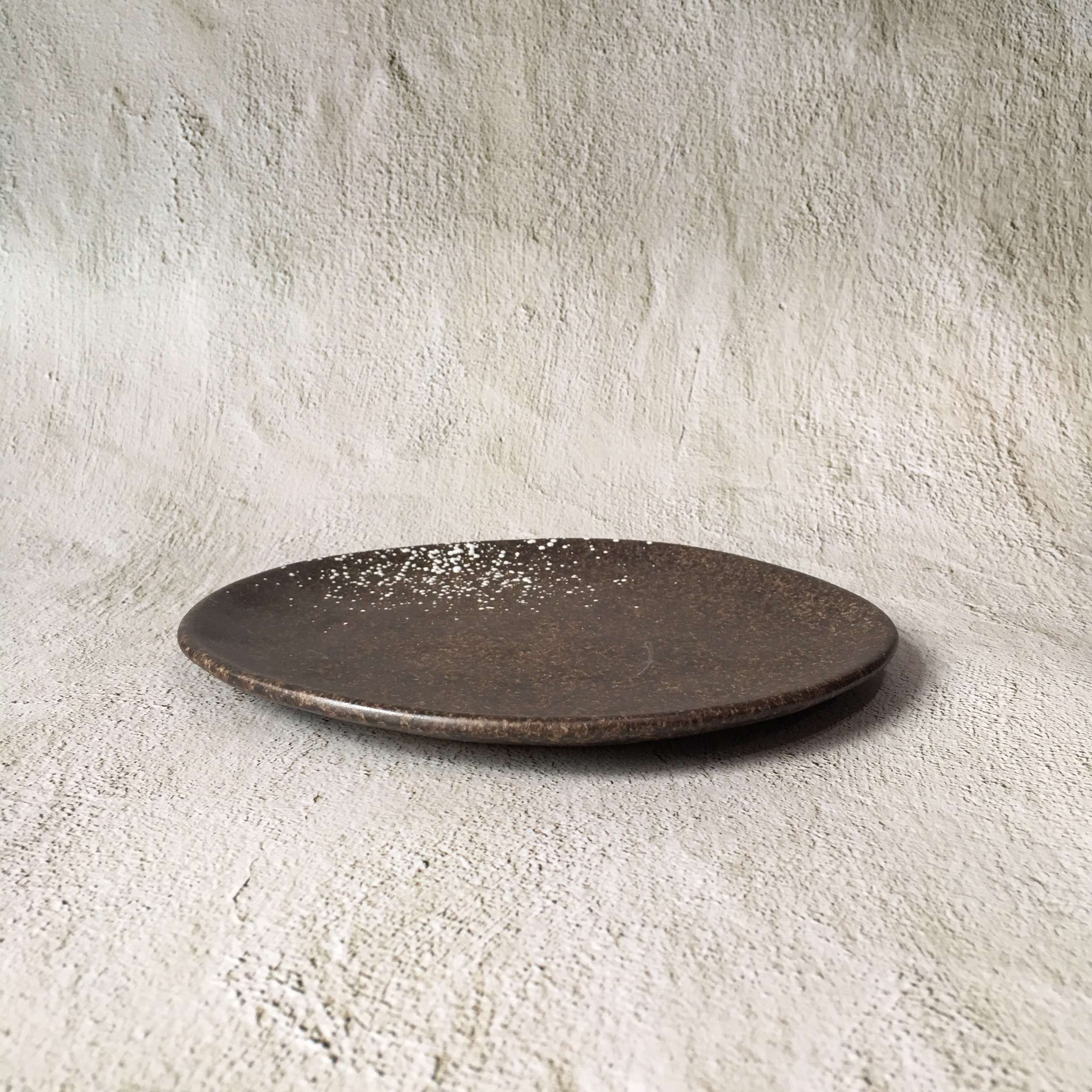 Bộ bát đĩa gia đình cao cấp  màu nâu đốm trắng men lì