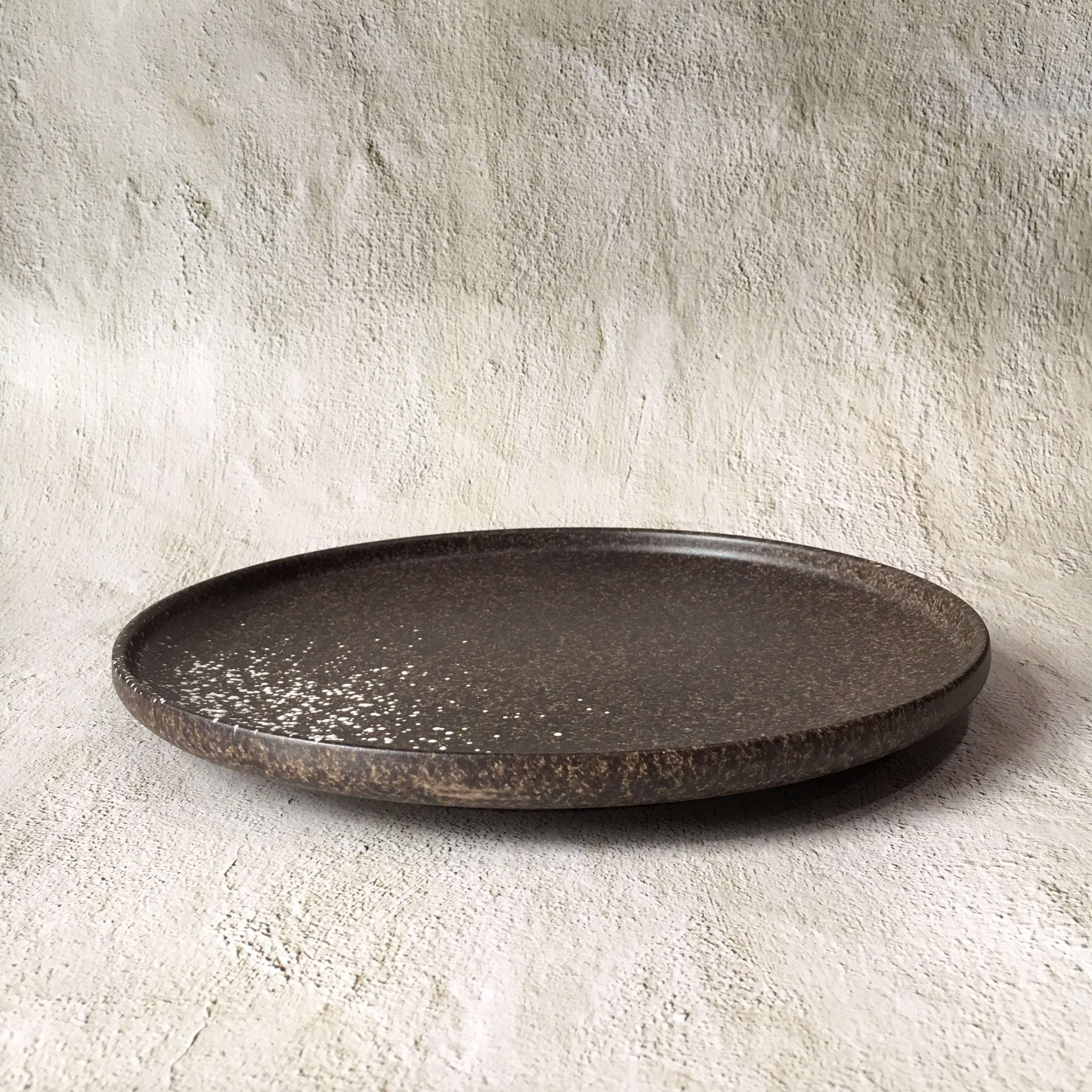 Bộ bát đĩa gia đình cao cấp  màu nâu đốm trắng men lì