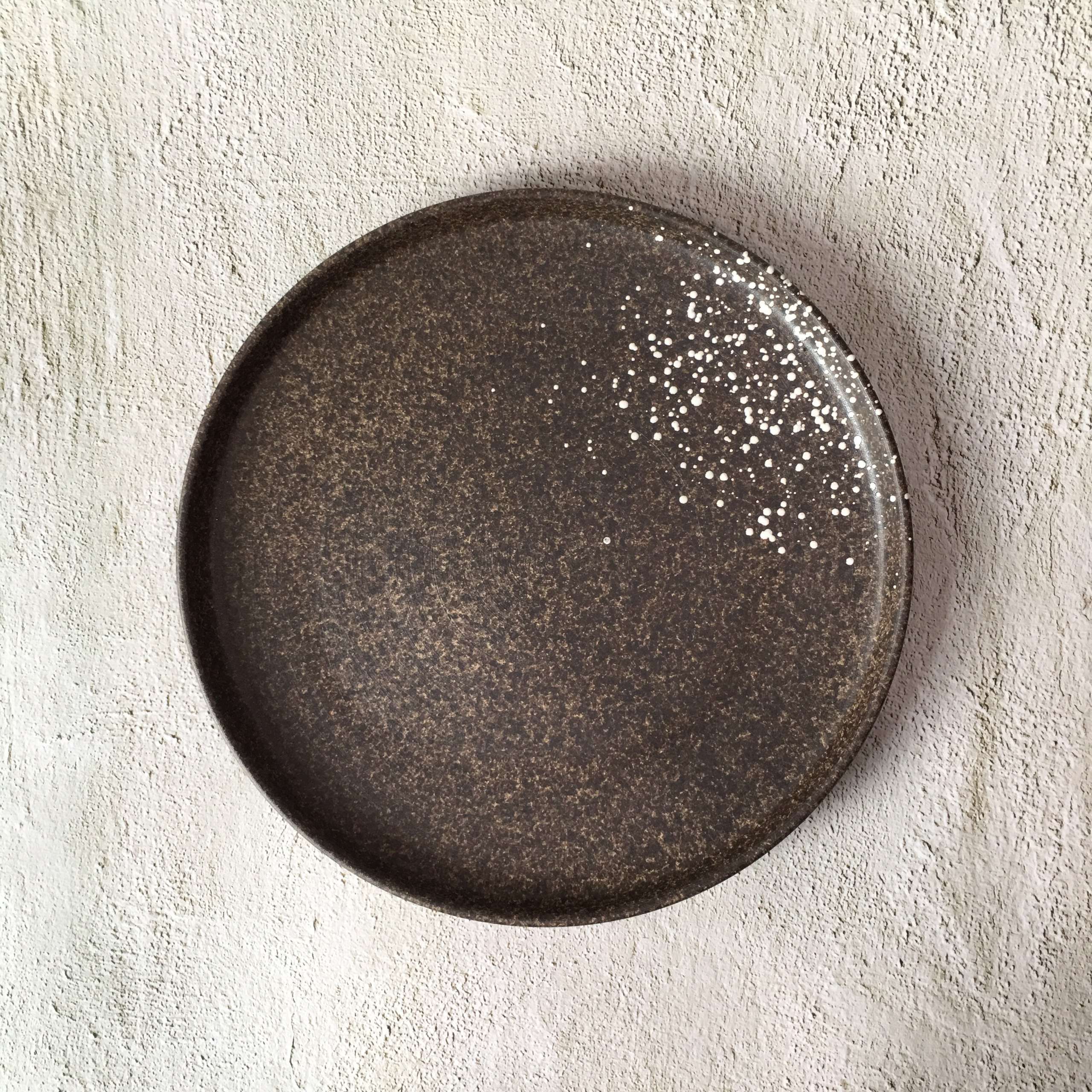 Bộ bát đĩa gia đình cao cấp  màu nâu đốm trắng men lì