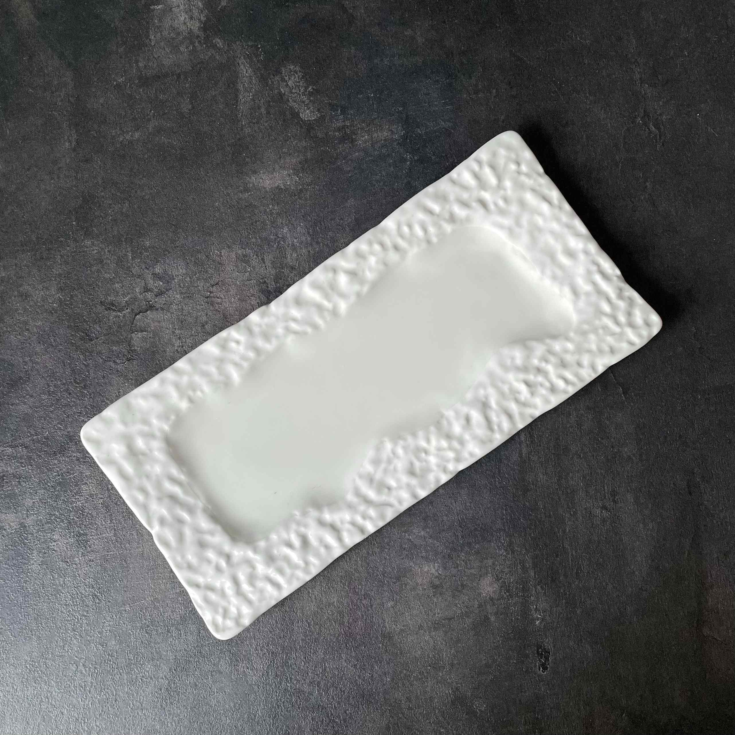Bộ đĩa nhà hàng cao cấp màu trắng họa tiết viền nhăn