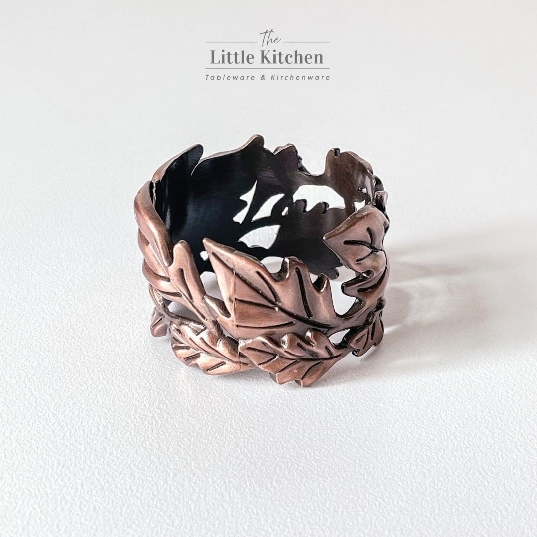 Ring cành lá cuộn nâu