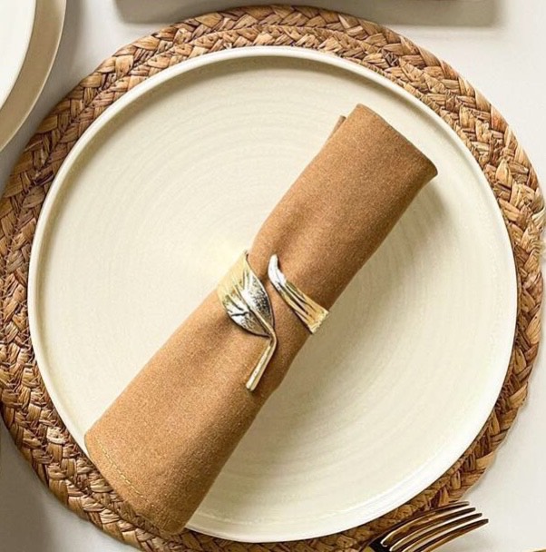 Bộ bát đĩa cao cấp họa tiết xoáy màu be men lì