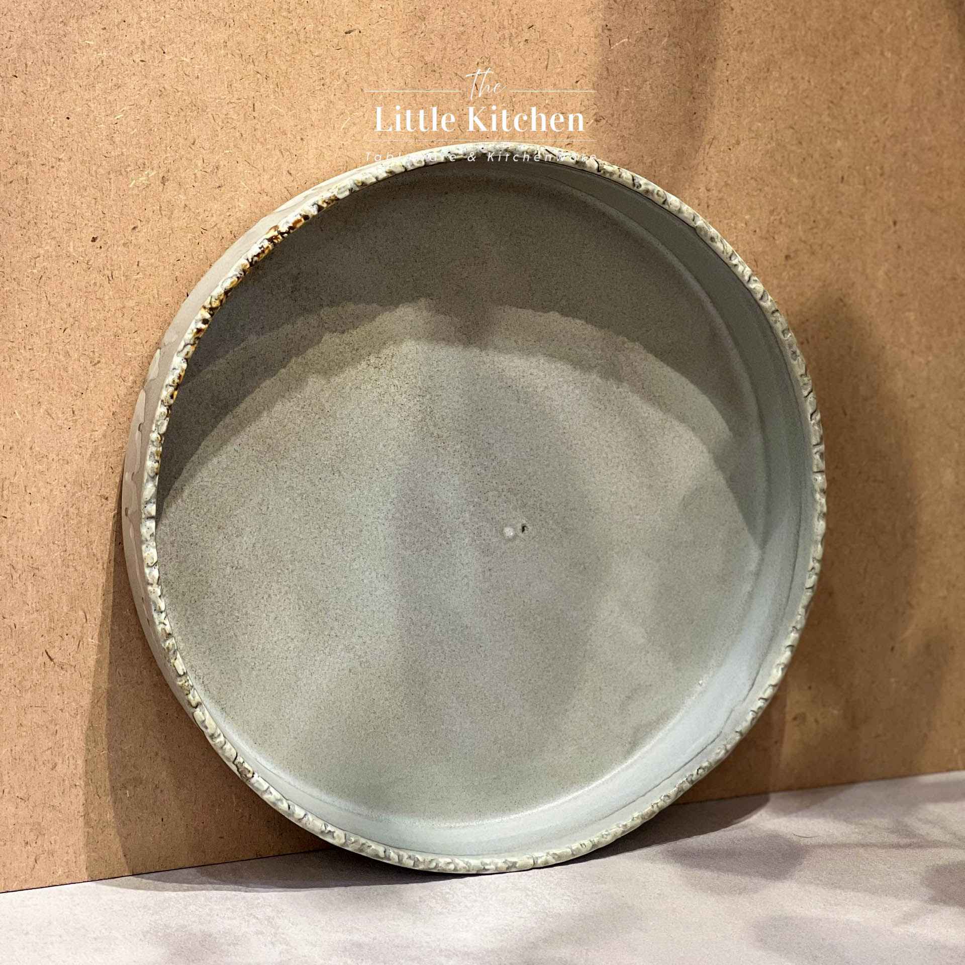 Bộ bát đĩa cao cấp màu ghi họa tiết răng cưa