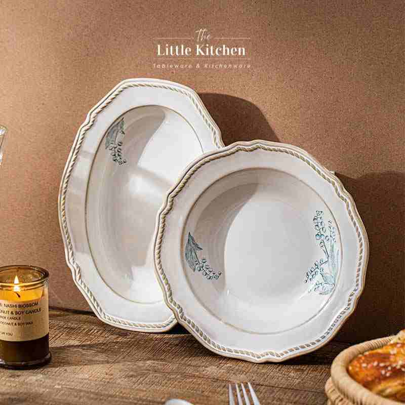 Set tiệc vintage hoa xanh