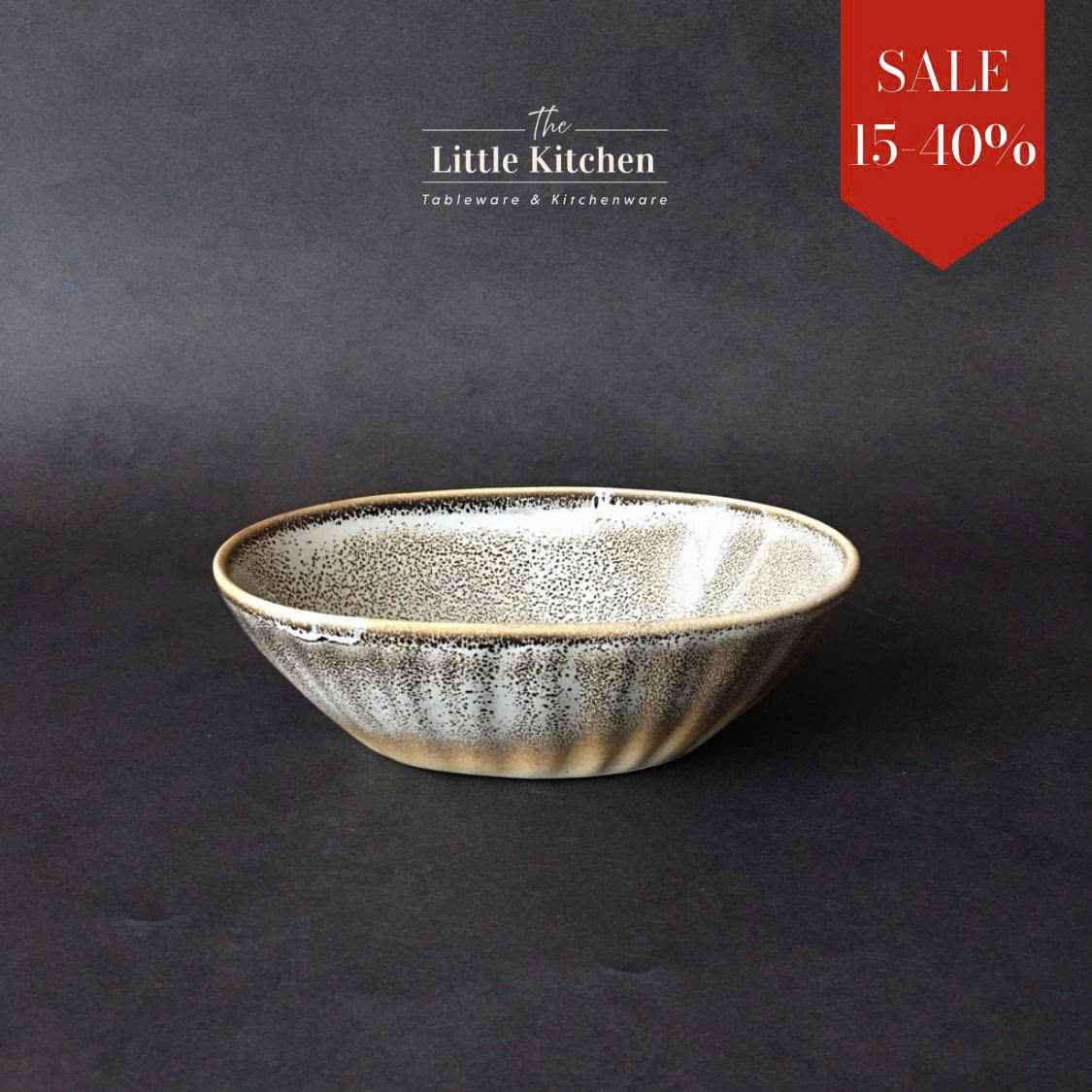 Bộ bát đĩa nhà hàng cao cấp màu be họa tiết chấm tiêu men bóng