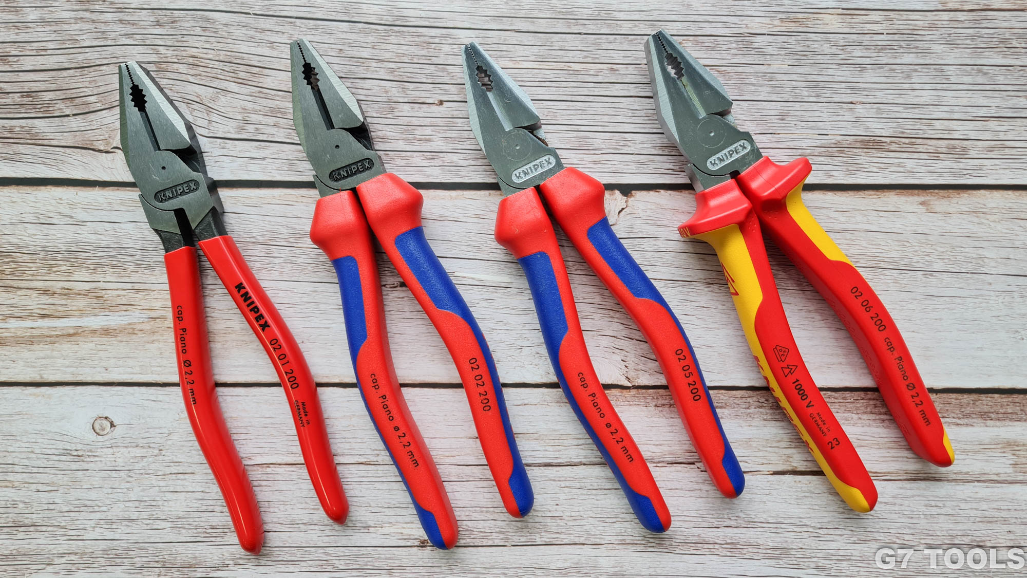 Kìm Đa Năng Knipex 02 01 200 Lưỡi Cắt 63 HRC Dài 200mm, Tay nhựa đỏ