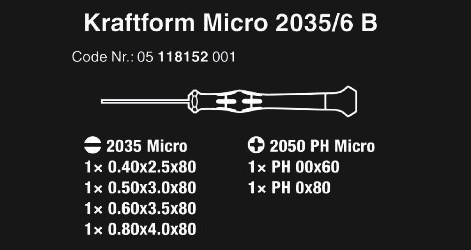 Bộ Tua Vít Mở Linh Kiện Wera 2035/6 B Mã Sản Phẩm 118152