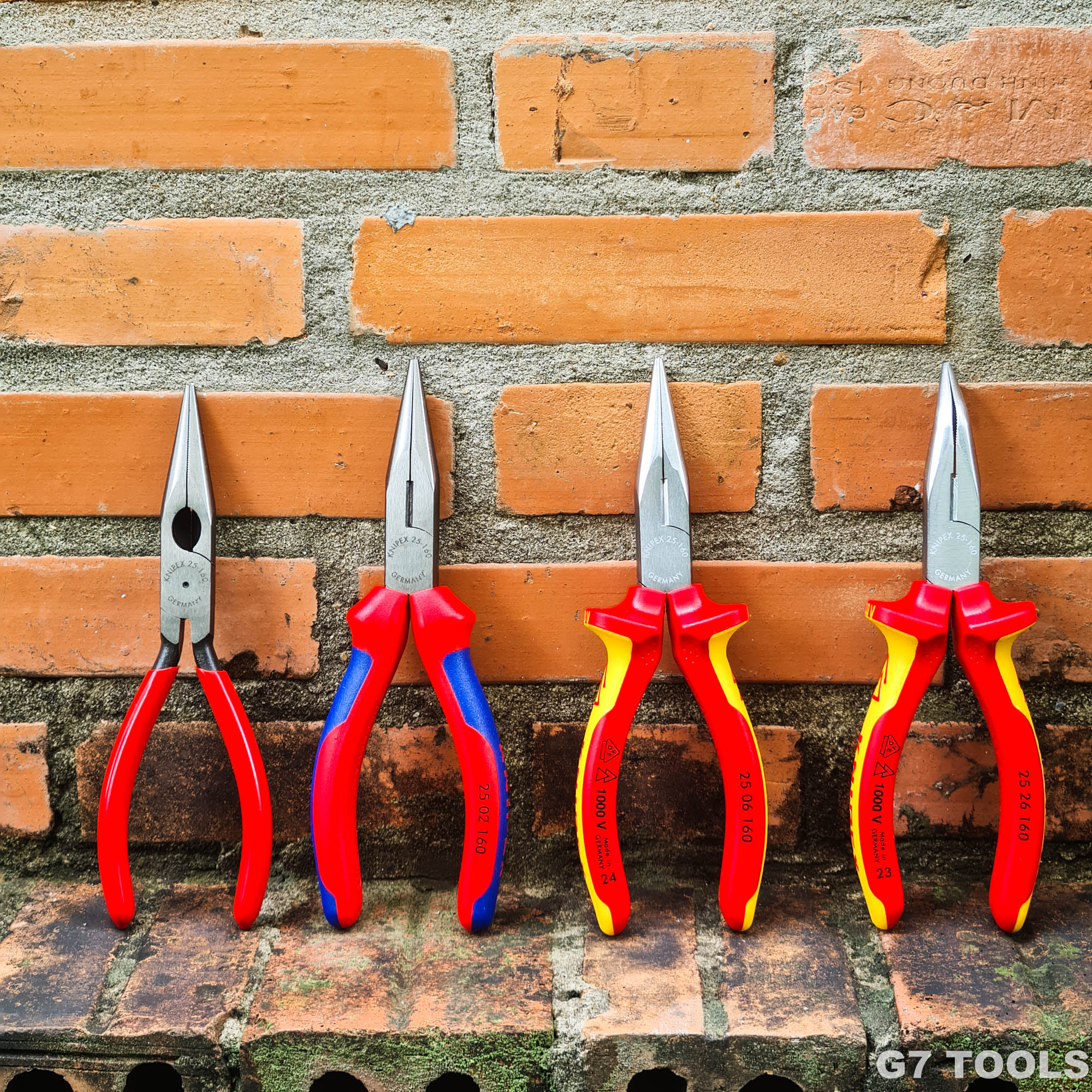 Kìm Nhọn Knipex 25 01 160 Mũi Đàn Hồi Có Lưỡi Cắt Tôi Cứng 61 HRC Dài 160mm