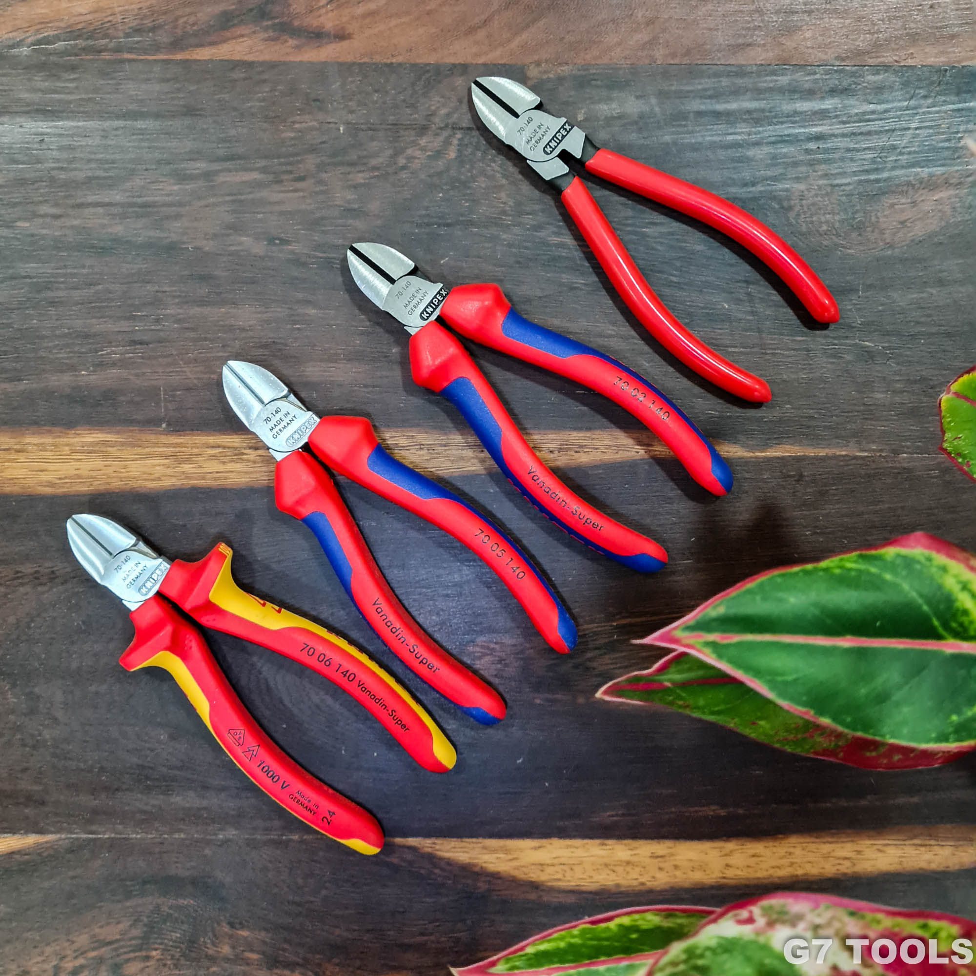 Kìm Cắt Mũi Thon Knipex 70 02 140 Dài 140mm Cắt Thép Ø 2.5 mm Tay êm