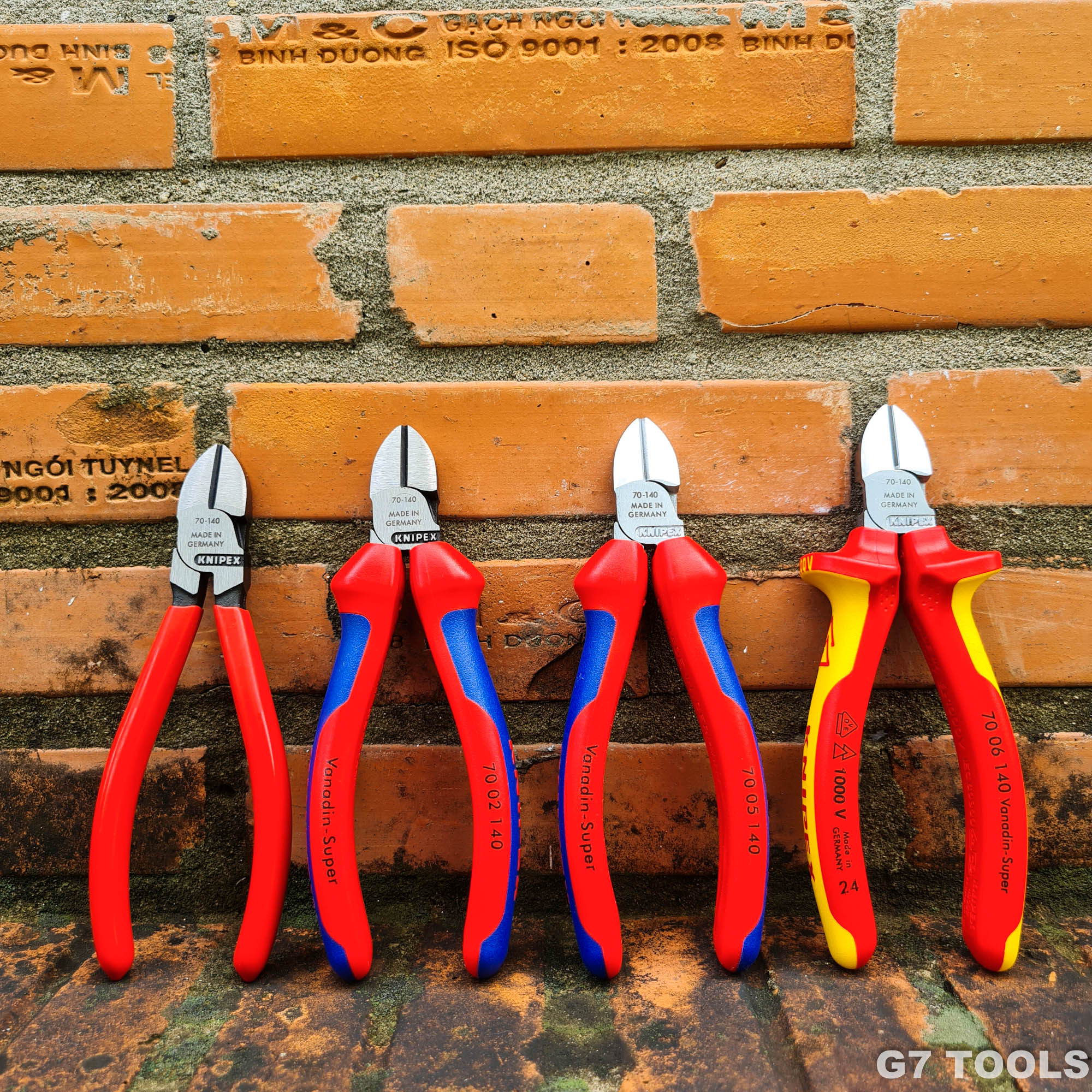 Kìm Cắt Mũi Thon Knipex 70 05 140 Dài 140mm Cắt Thép Ø 2.5 mm Mạ chrome