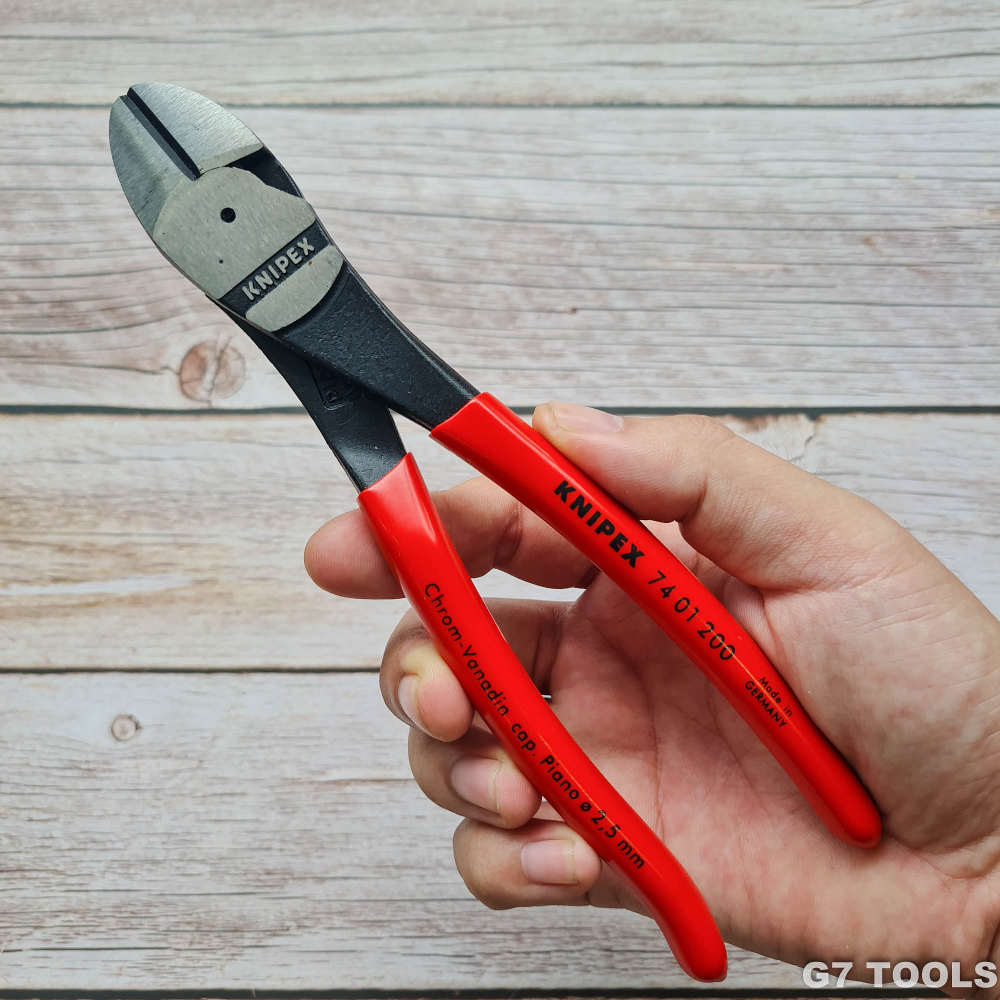 Kìm Cắt Thép Thân Chéo Knipex 74 01 200 Dài 200mm Cắt Thép Lò Xo Ø 2.5 mm