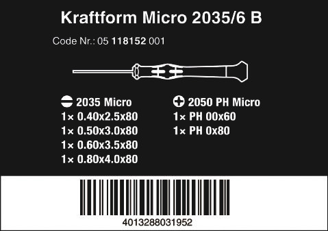 Bộ Tua Vít Mở Linh Kiện Wera 2035/6 B 05118152001