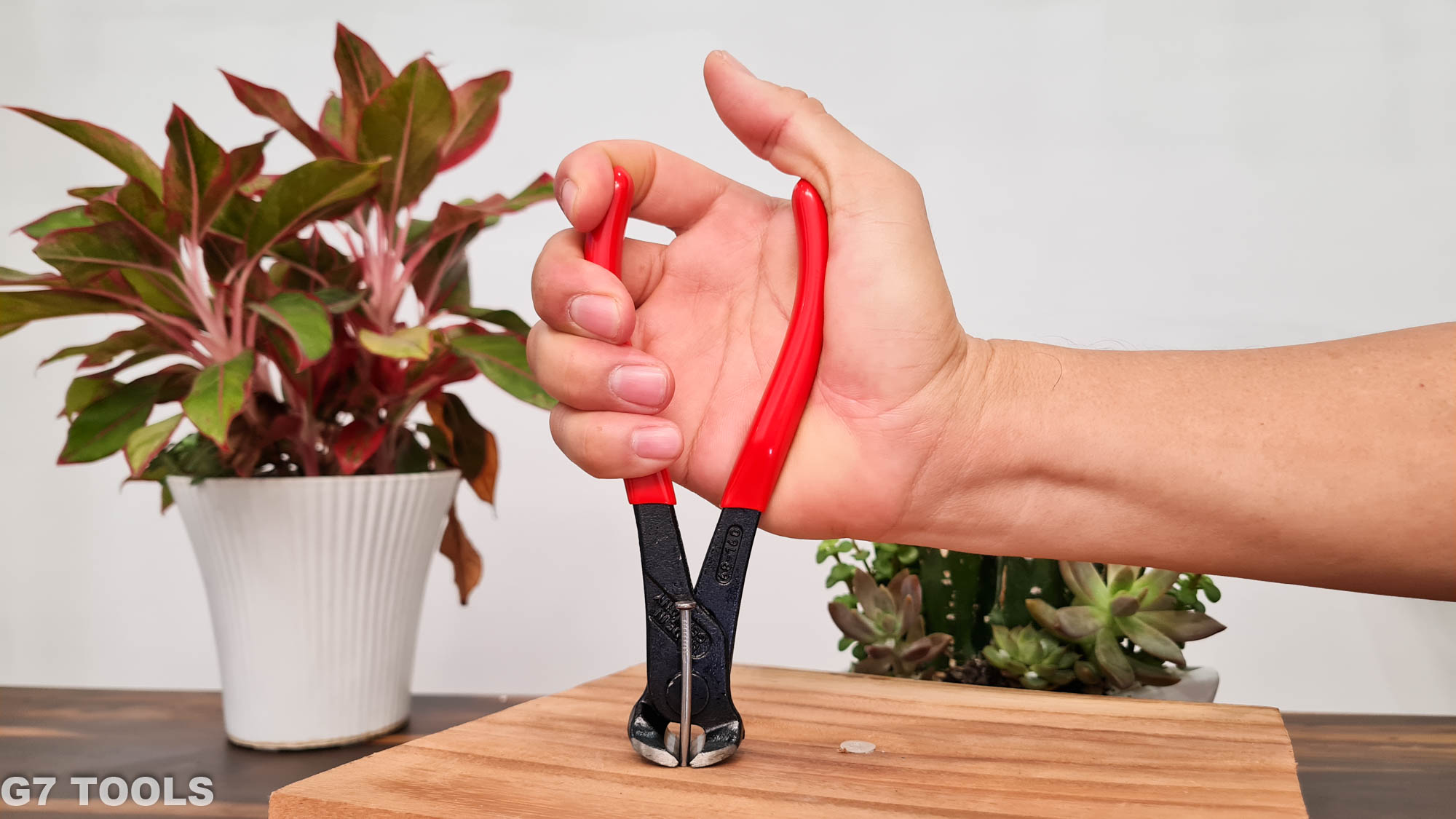 Knipex 68 01 160 Kìm Cắt Mép Kiểu Càng Cua Và Xoắn Cột Dây Thép (End Cutting Nipper)