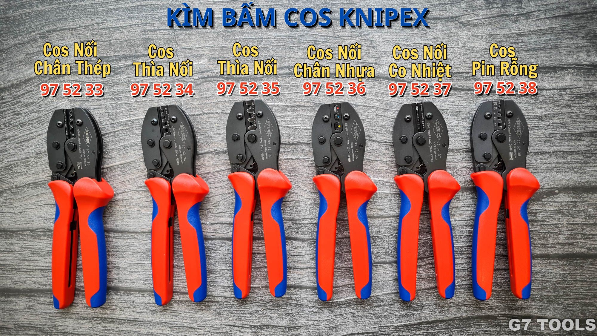 Kìm Bấm Cos Knipex PreciForce® 97 52 34 Ép Cos Thìa Nối