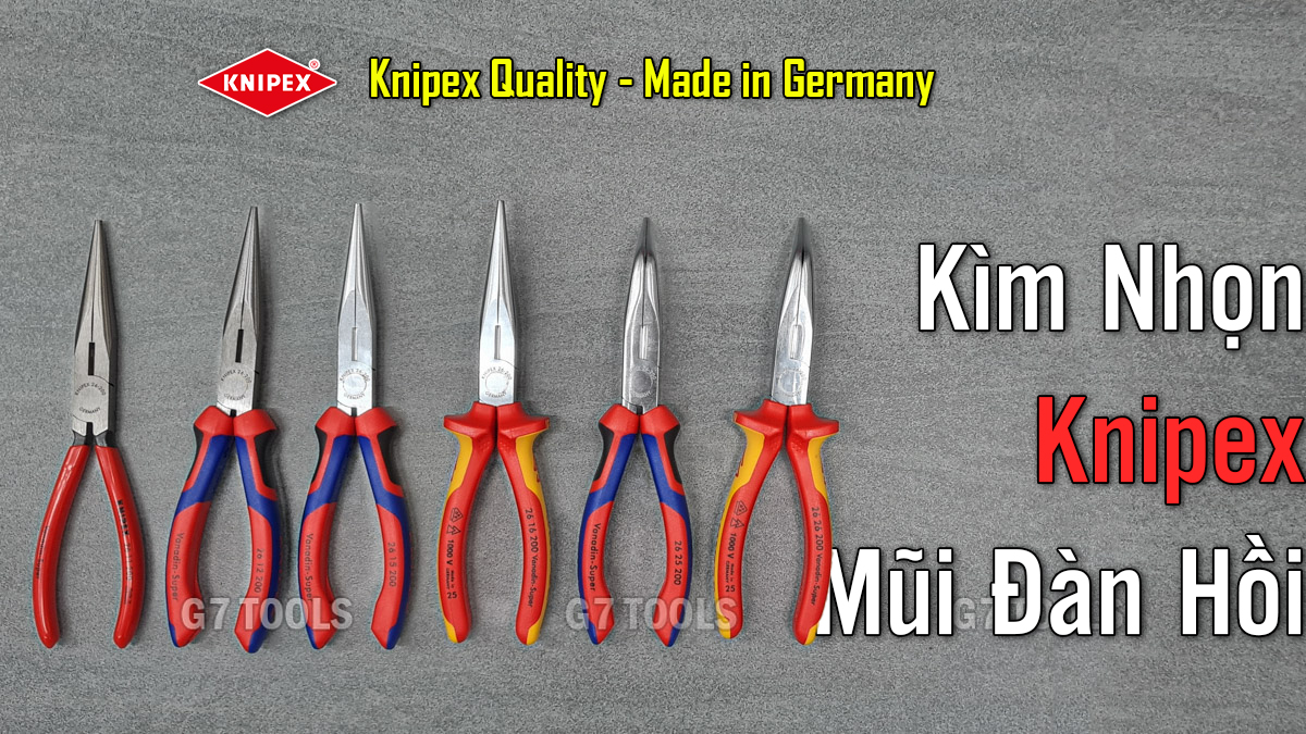 Kìm Mũi Nhọn Đàn Hồi Cong 40° Knipex 26 27 200