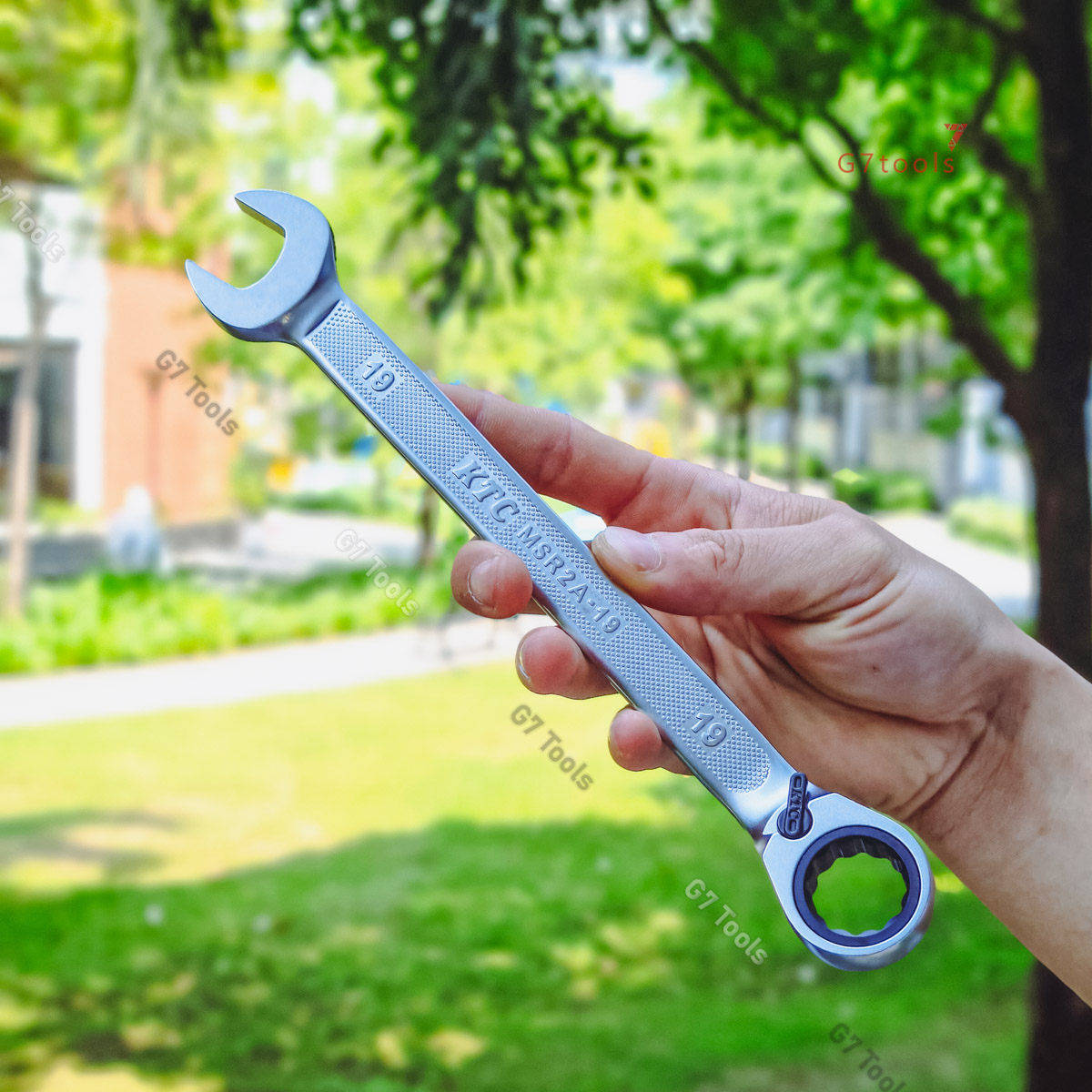 Cờ Lê Tròng Miệng Tự Động KTC MSR2A-19 Size 19mm - Đầu Nghiêng 13°