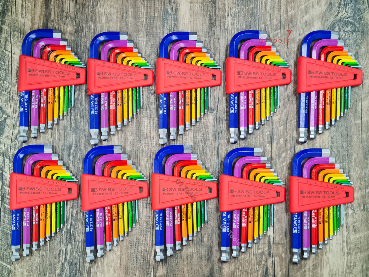 Bộ Lục Giác PB Swiss Tools Rainbow Ngắn 212.H-10 RB