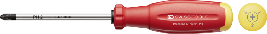 Tua Vít PB Swiss Tools RainBow SwissGrip Evo 38190 Mũi PH 2
