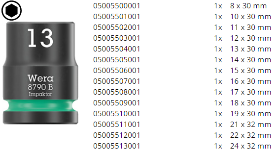 Bộ Khẩu Tuýp 3/8" Wera Zyklop Comfort Ratchet 8100 SB 12 Gồm 16 Chi Tiết 005530