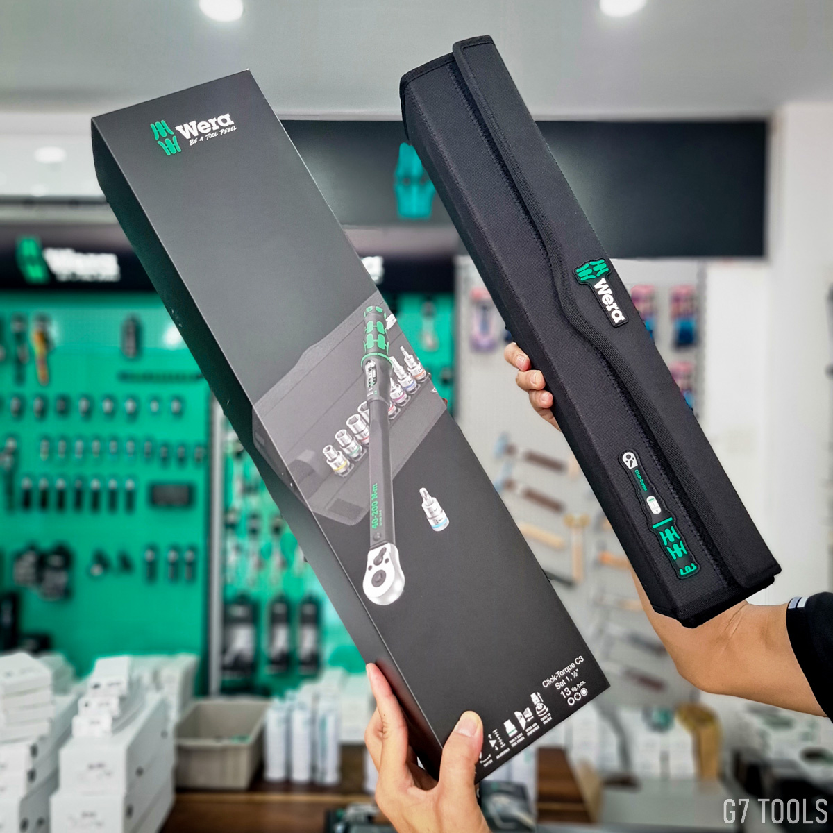 Bộ Cần Siết Lực Wera 1/2" Click-Torque C 3 Set 1 Dải Lực 40-200 Nm Gồm 13 Chi Tiết - 075680