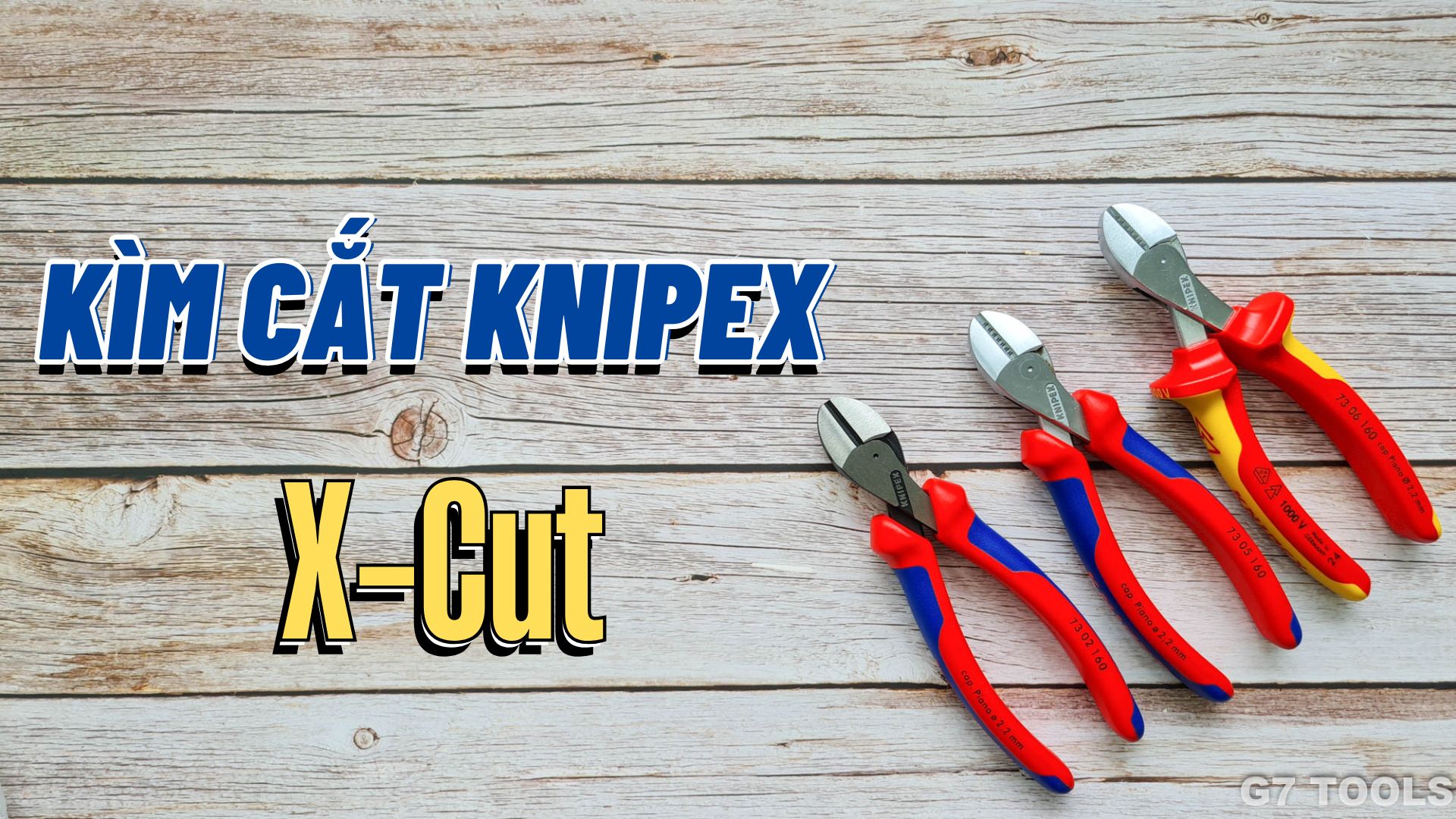 Kìm Cắt Knipex XCut® 73 05 160 Lưỡi Tôi 64 HRC cộng lực 40%