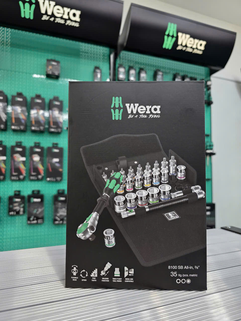Bộ Wera 8100 SB All-in Zyklop Speed Ratchet 3/8" 05003536001