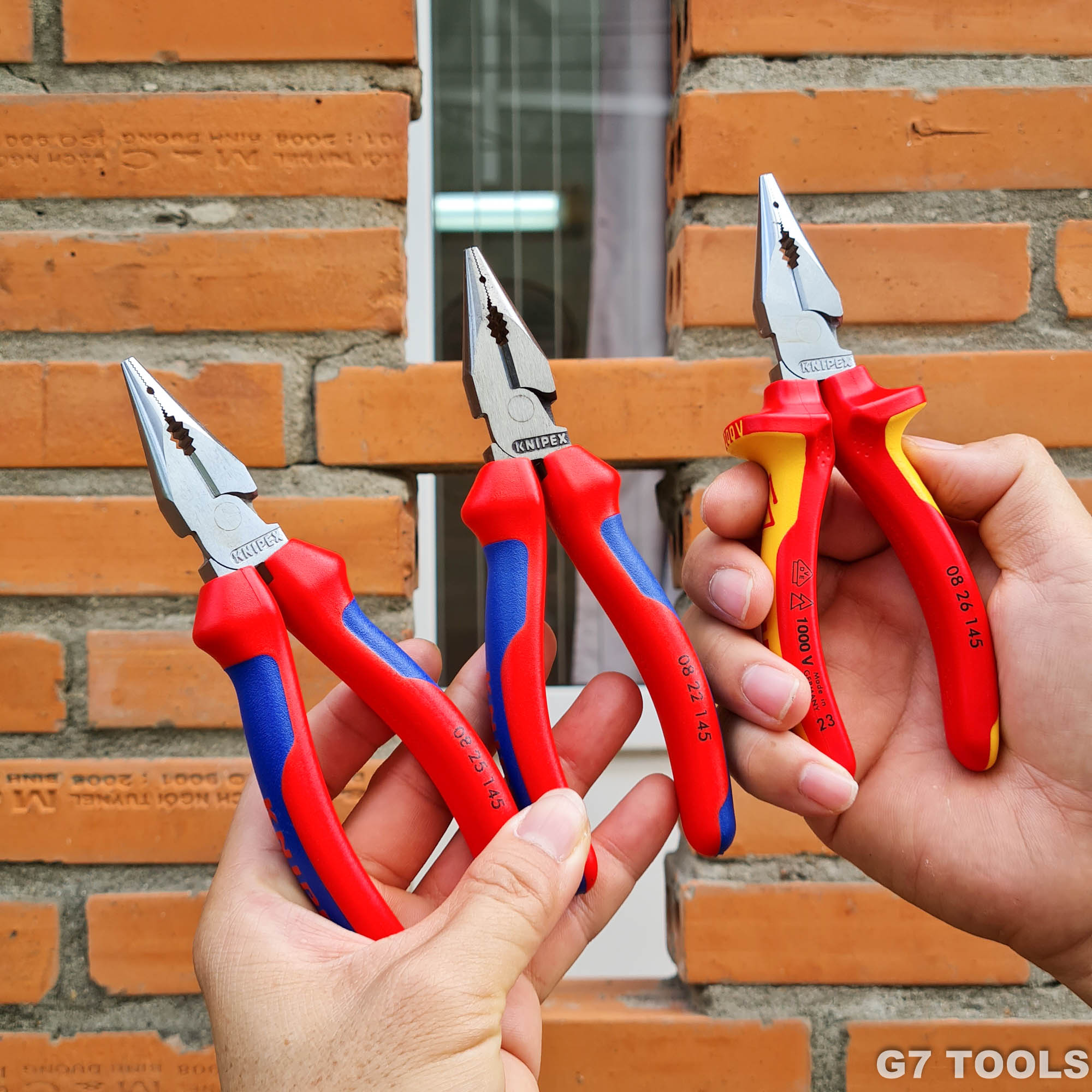 Kìm Đa Năng Mũi Thon Knipex Needle Combination 08 26 145 Lưỡi Cắt 61 HRC