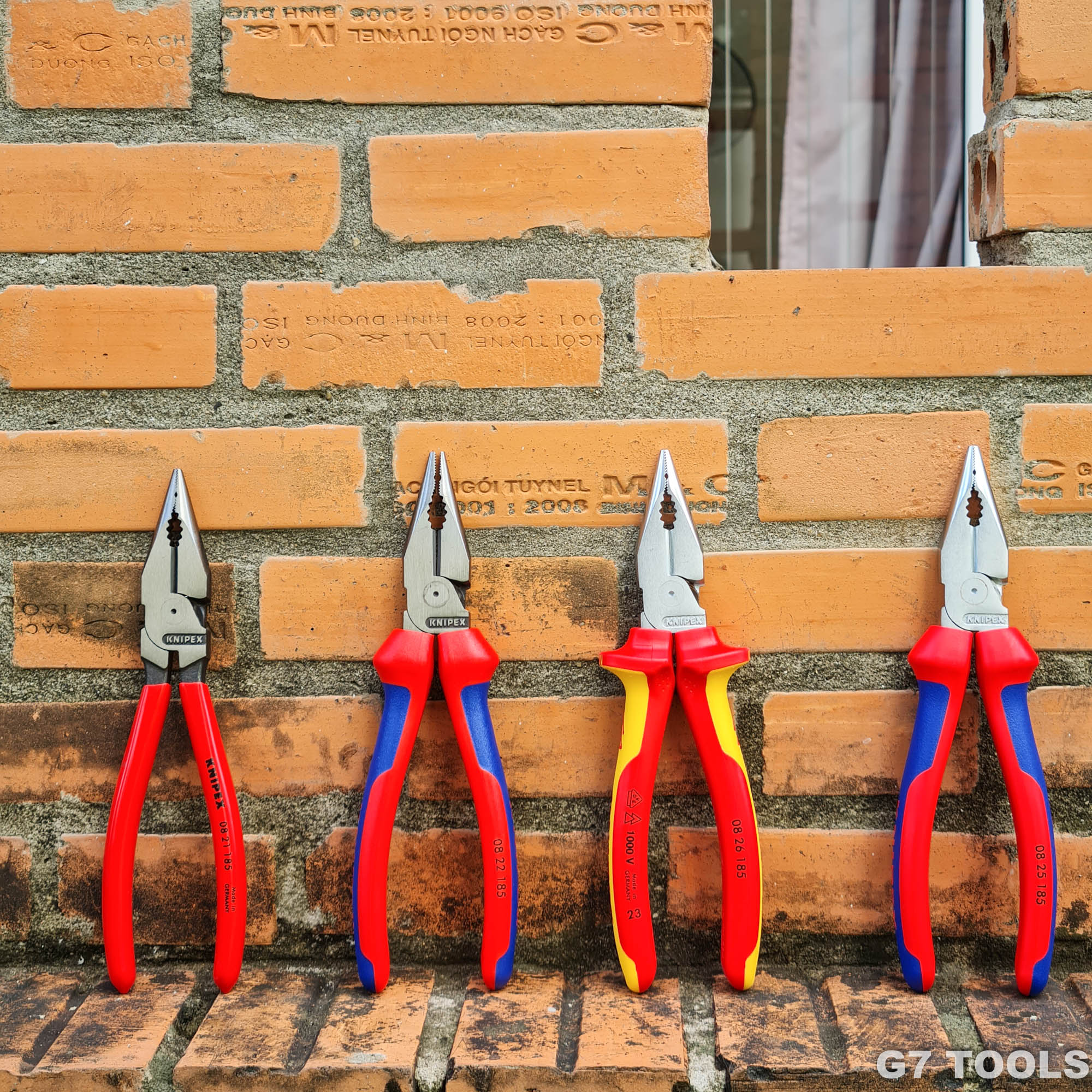 Kìm Đa Năng Mũi Thon Needle-Nose Combination Knipex 08 25 185 Lưỡi Cắt 61HRC (Mới 2023)