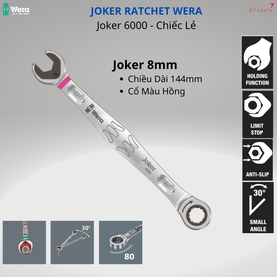 Cờ Lê 8.0mm Wera Joker 6000 Ratchet 05073268001