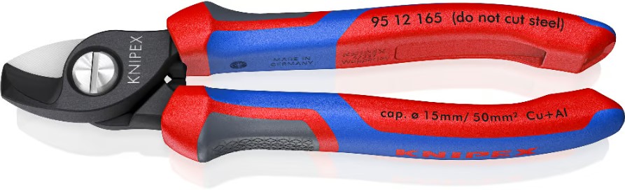 Knipex 95 12 165 Kìm Cắt Cáp Điện Đồng Nhôm Ø15mm Tay Cầm Êm