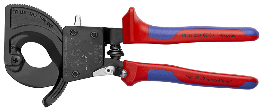 Kìm Knipex 95 31 250 Cắt Cáp Đồng Nhôm Ø32mm/ 240 mm² Kiểu Bánh Cóc