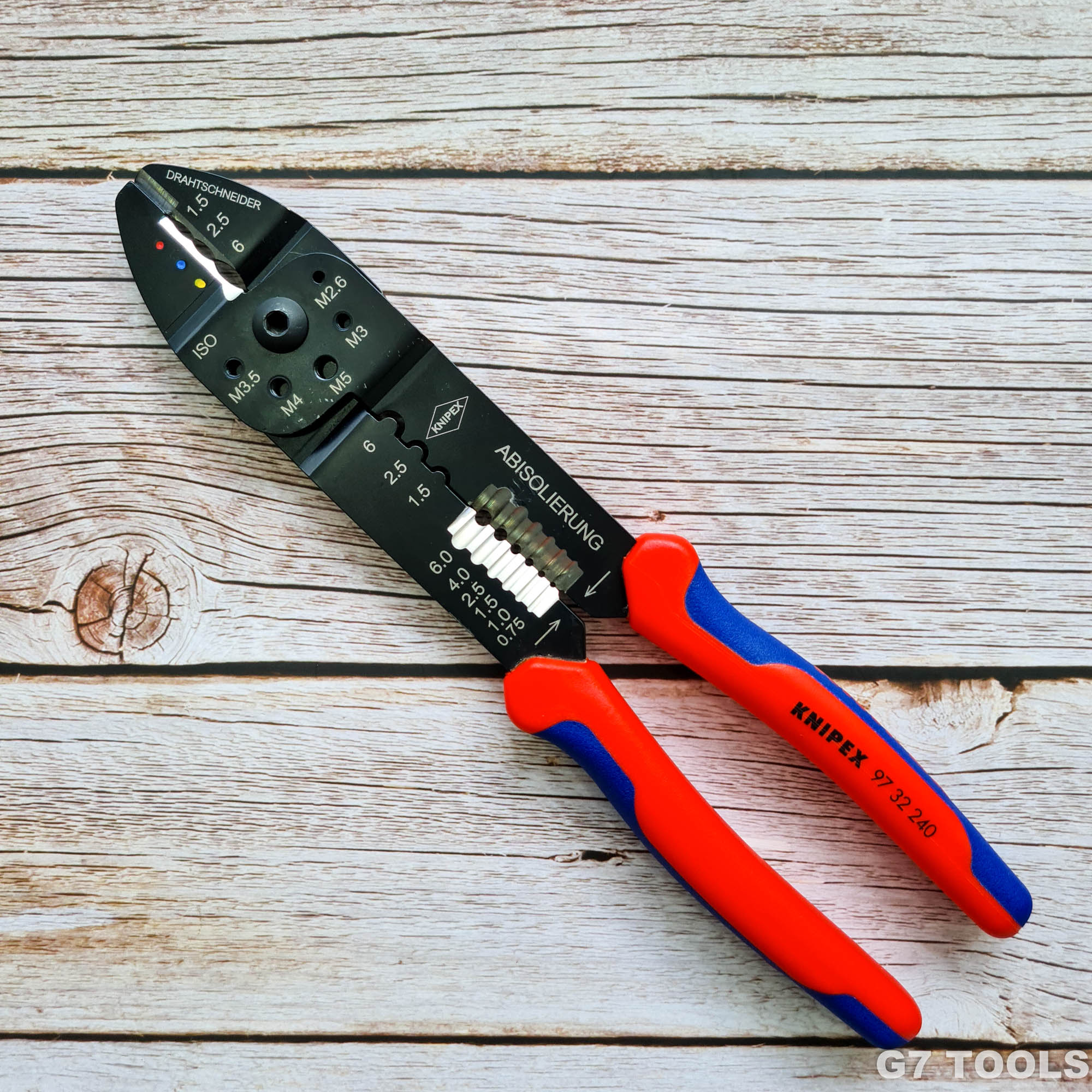 Kìm Bấm Cos Knipex 97 32 240 Ép Cos Chân Thép và Cos Chân Nhựa 0,5 - 6,0 mm²