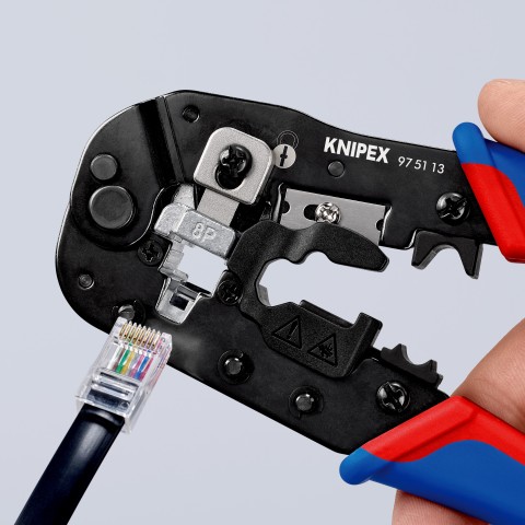 Kìm Bấm Cos Mạng RJ 45 CAT 6 7 8 Knipex 97 51 13 Bản Cải Tiến 2022
