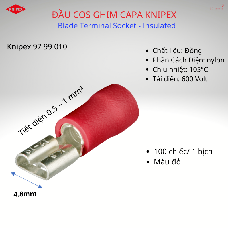 Cos ghim nối capa Knipex