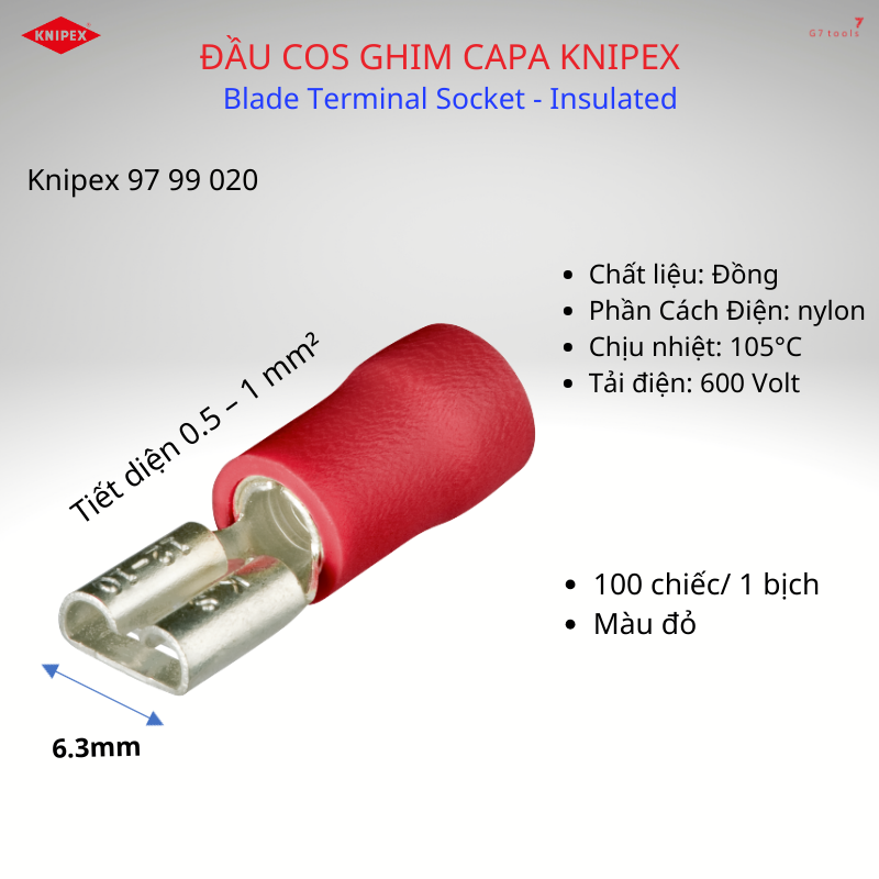 Cos ghim nối capa Knipex 97 99 020