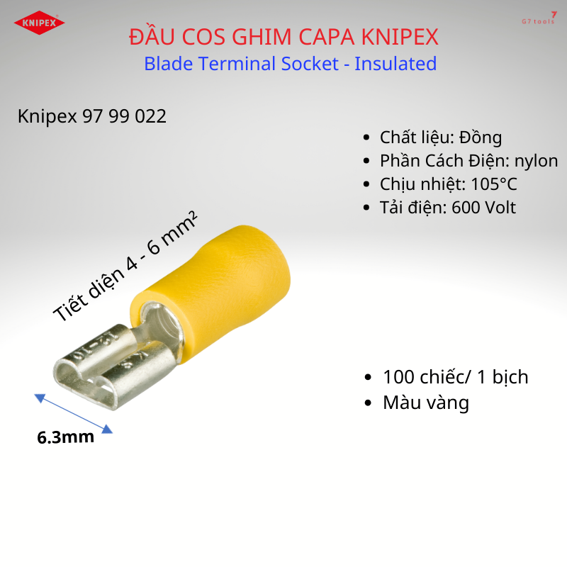 Cos ghim nối capa Knipex 97 99 022