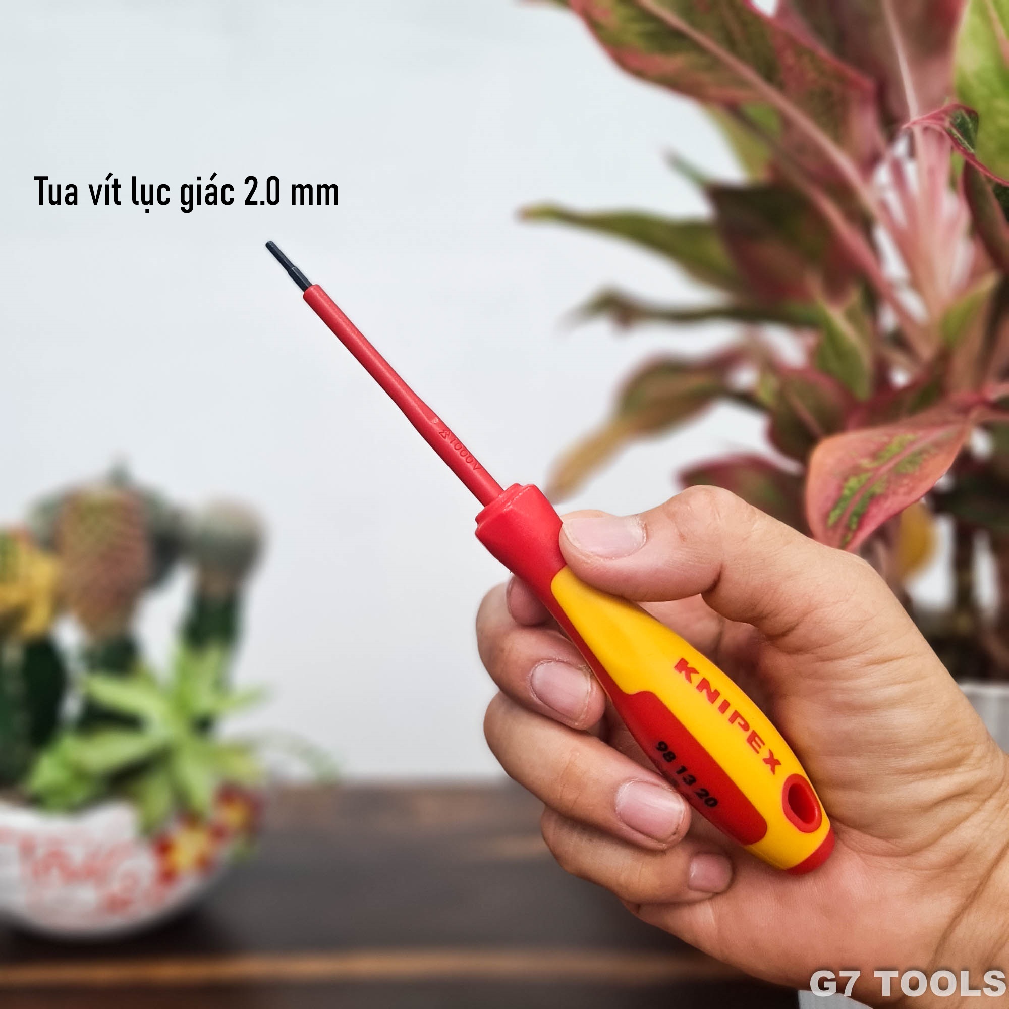 Knipex 98 13 20 - Tua Vít Mũi Lục Giác 2.0mm Cách Điện 1000 Volt
