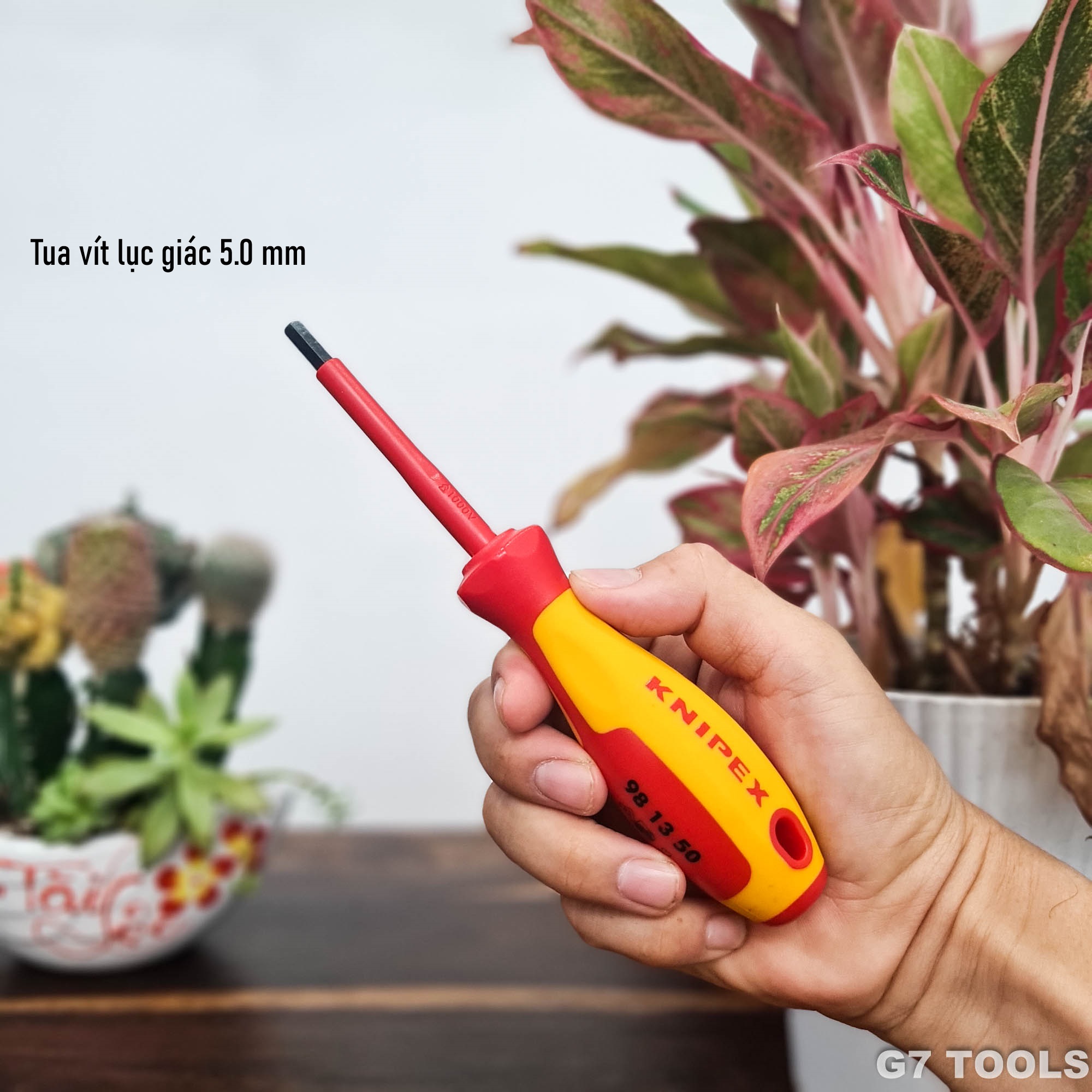 Knipex 98 13 50 - Tua Vít Mũi Lục Giác 5.0mm Cách Điện 1000 Volt