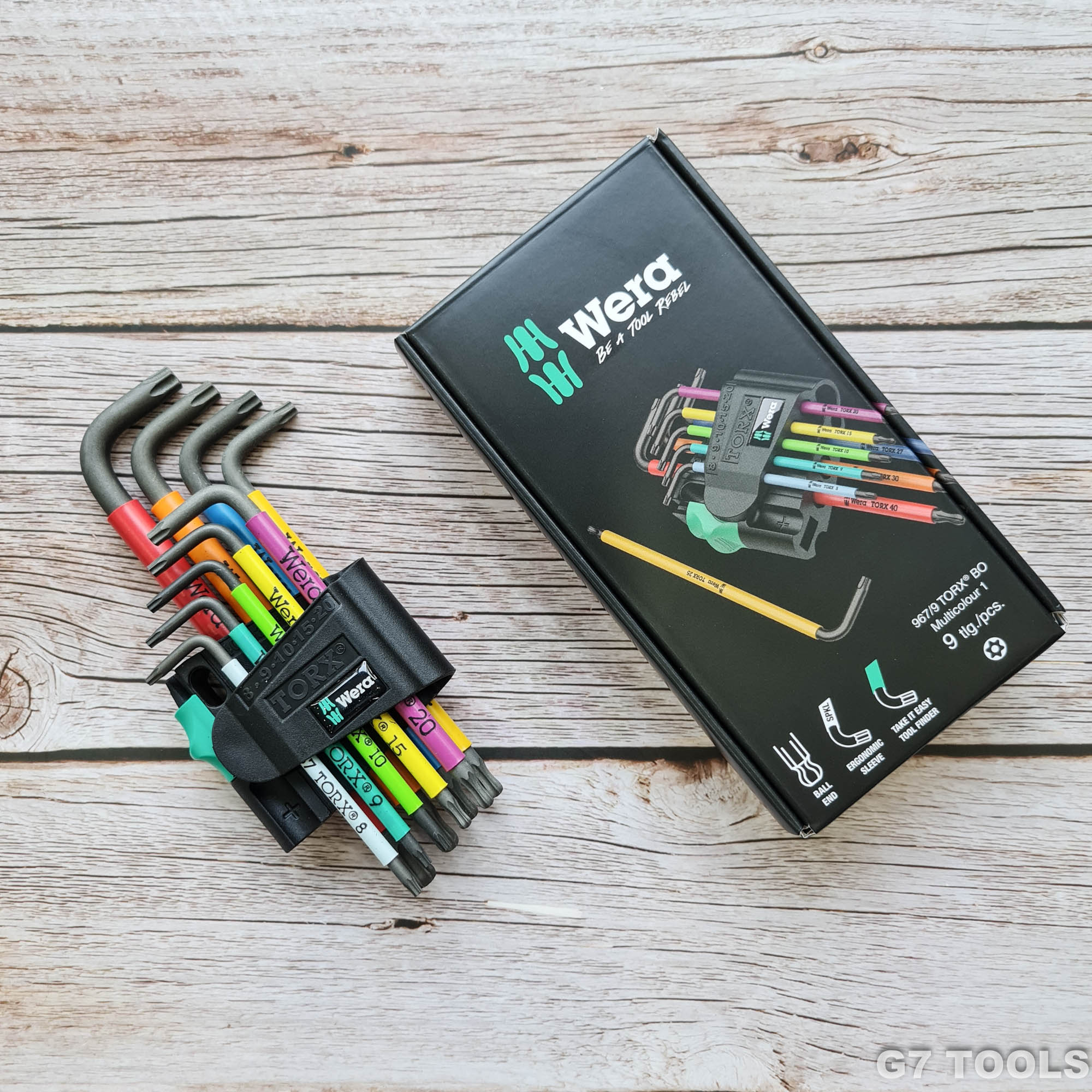 Bộ Lục Giác Hoa Thị Có Lỗ 9 Chi Tiết Wera 073599